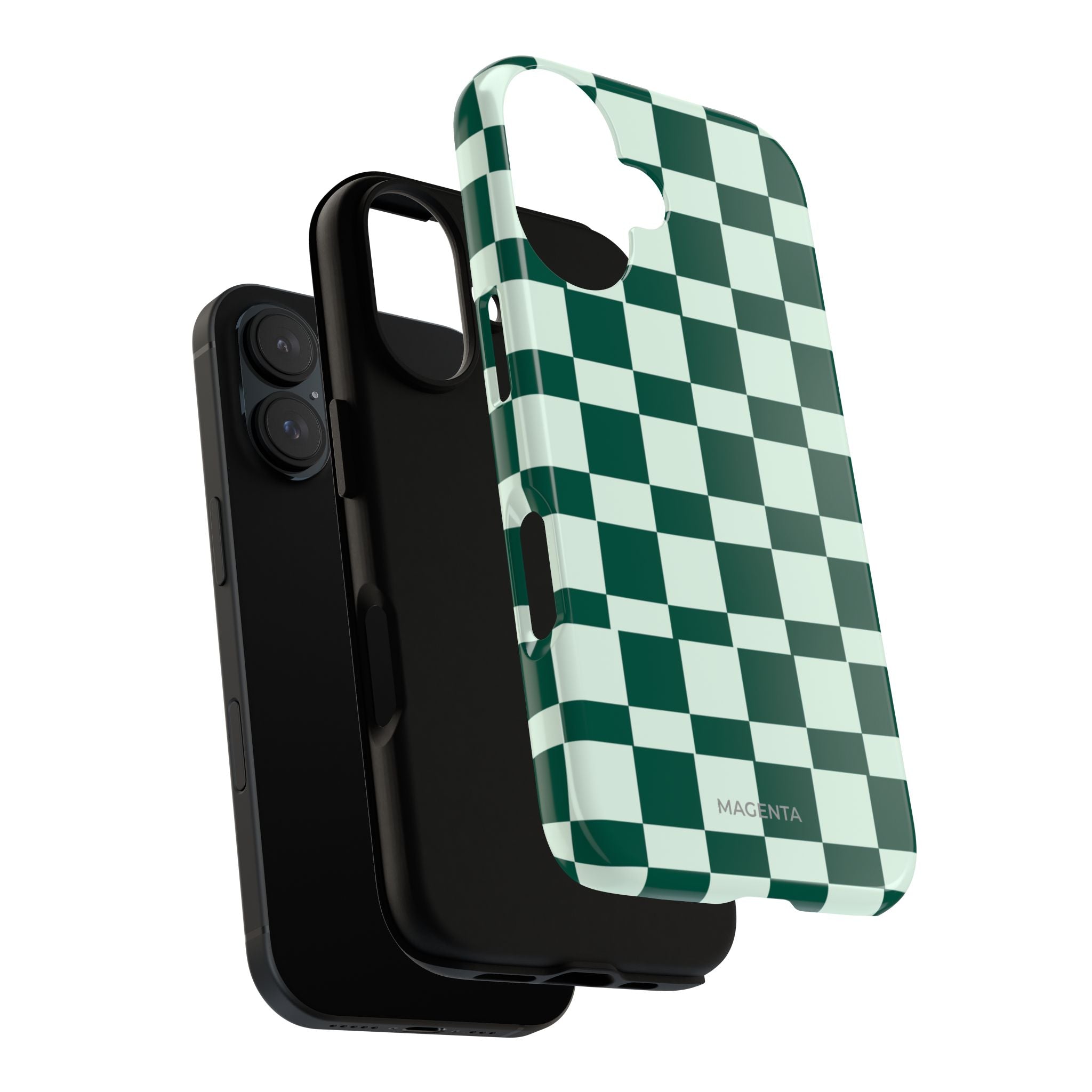 Deep Green Check Tough Case