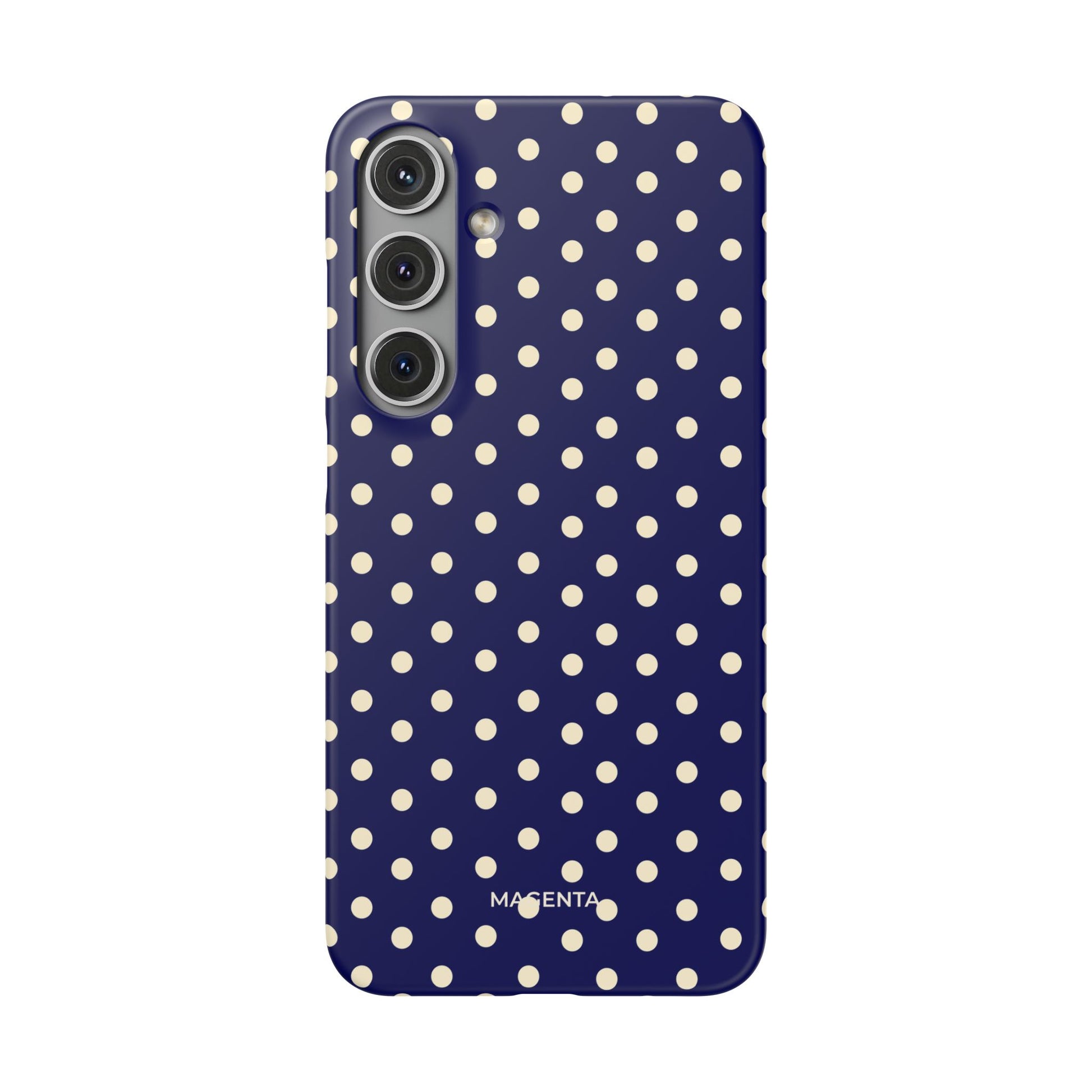 Cream On Navy Polka Dot Snap Case