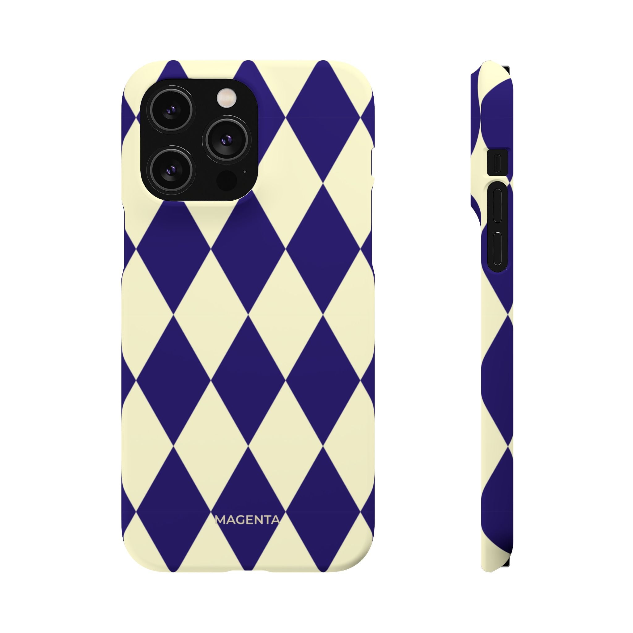 Navy & Cream Geometric Snap Case