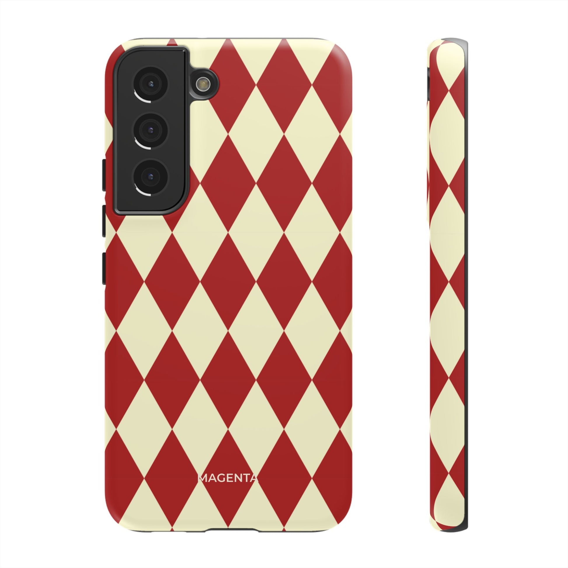 Maroon & Cream Geometric Tough Case