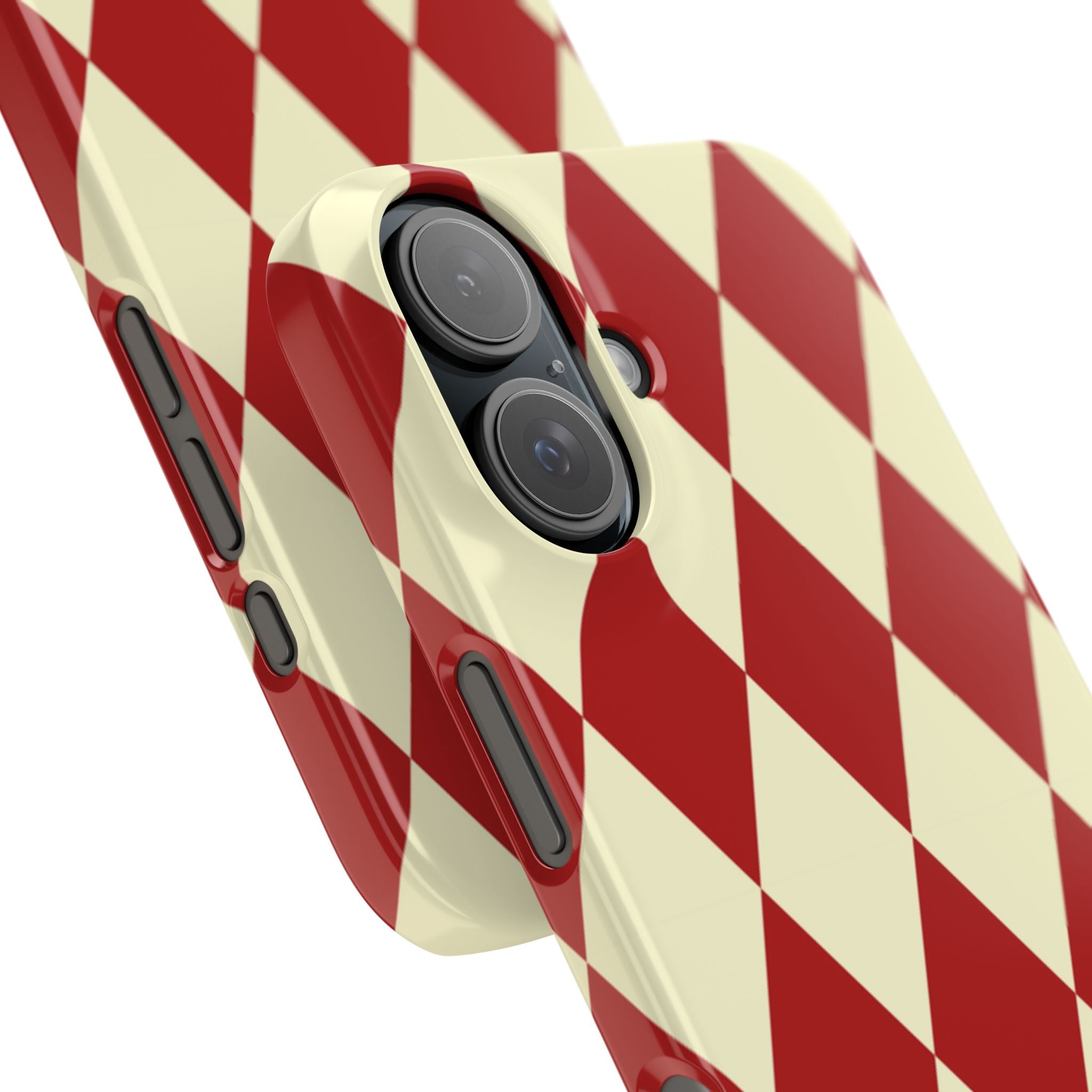 Maroon & Cream Geometric Snap Case