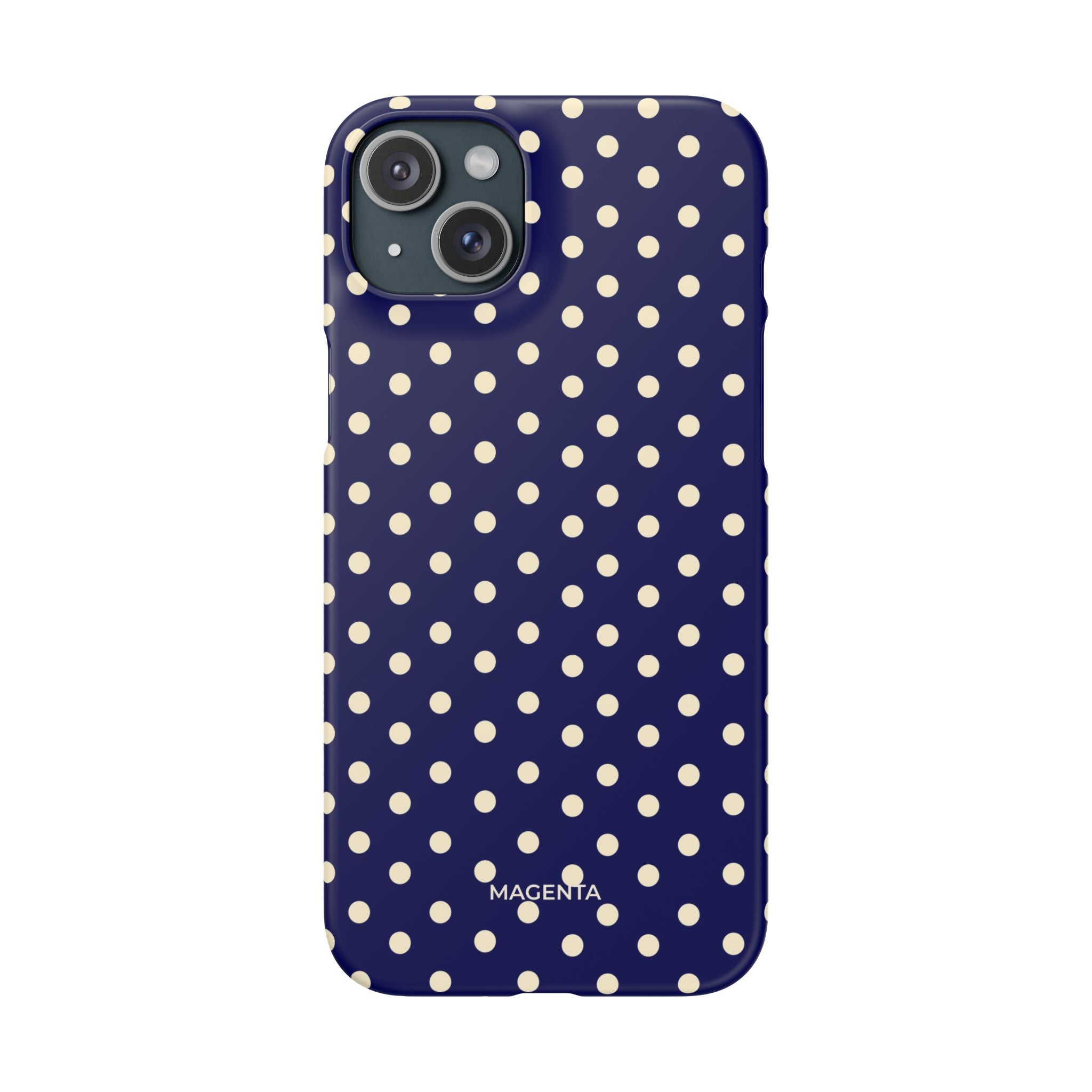 Cream on Navy Polka Dot Snap Case