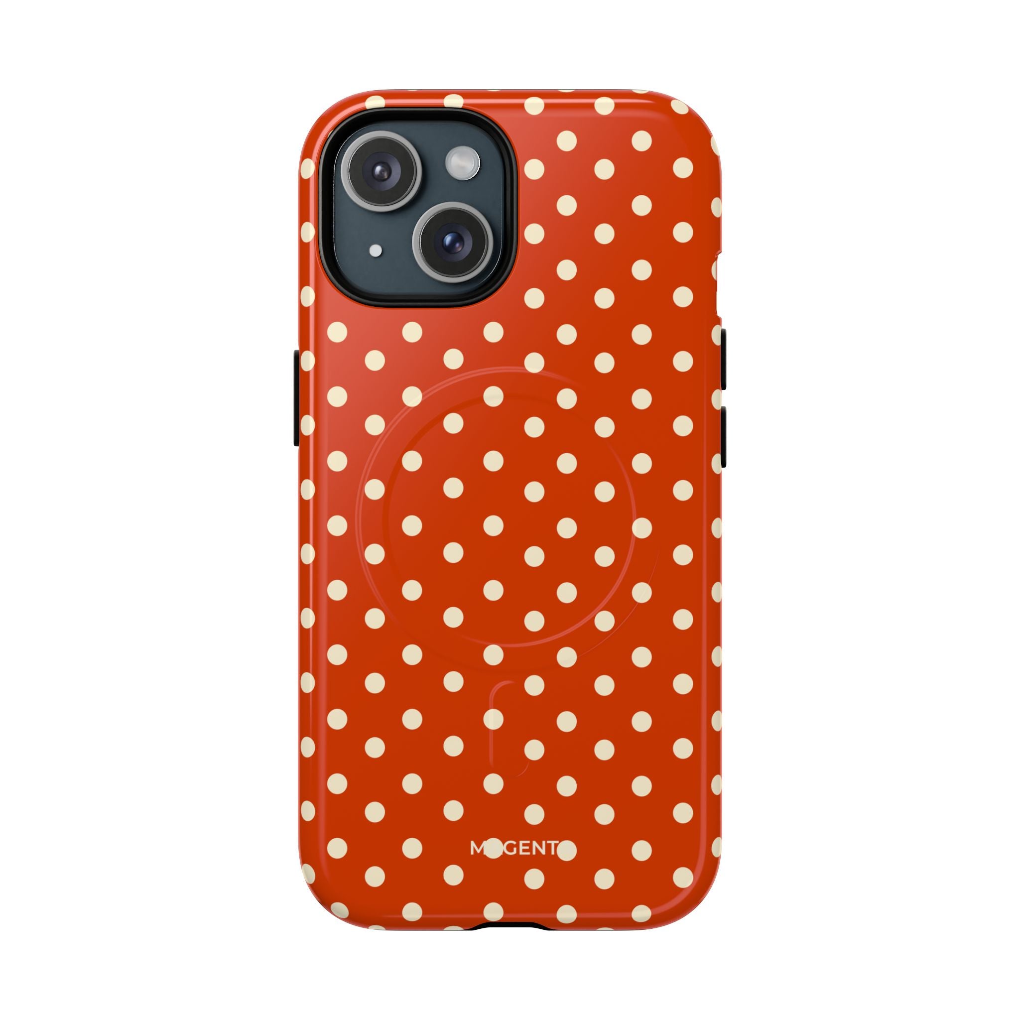 Cream On Dark Orange Red Tough Magnetic Case