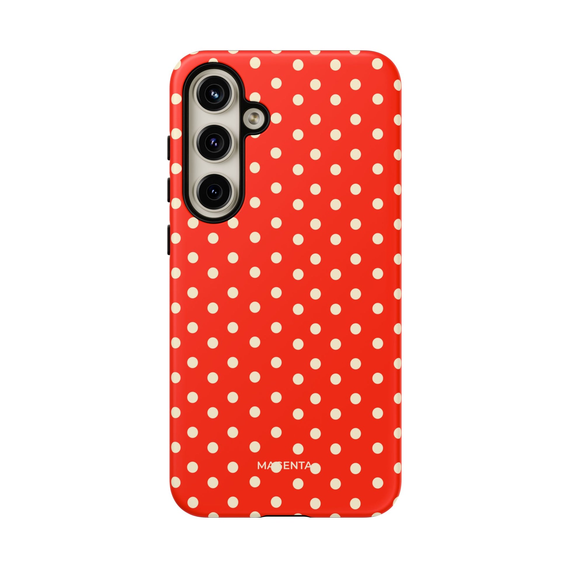 Cream On Scarlet Polka Dot Tough Case