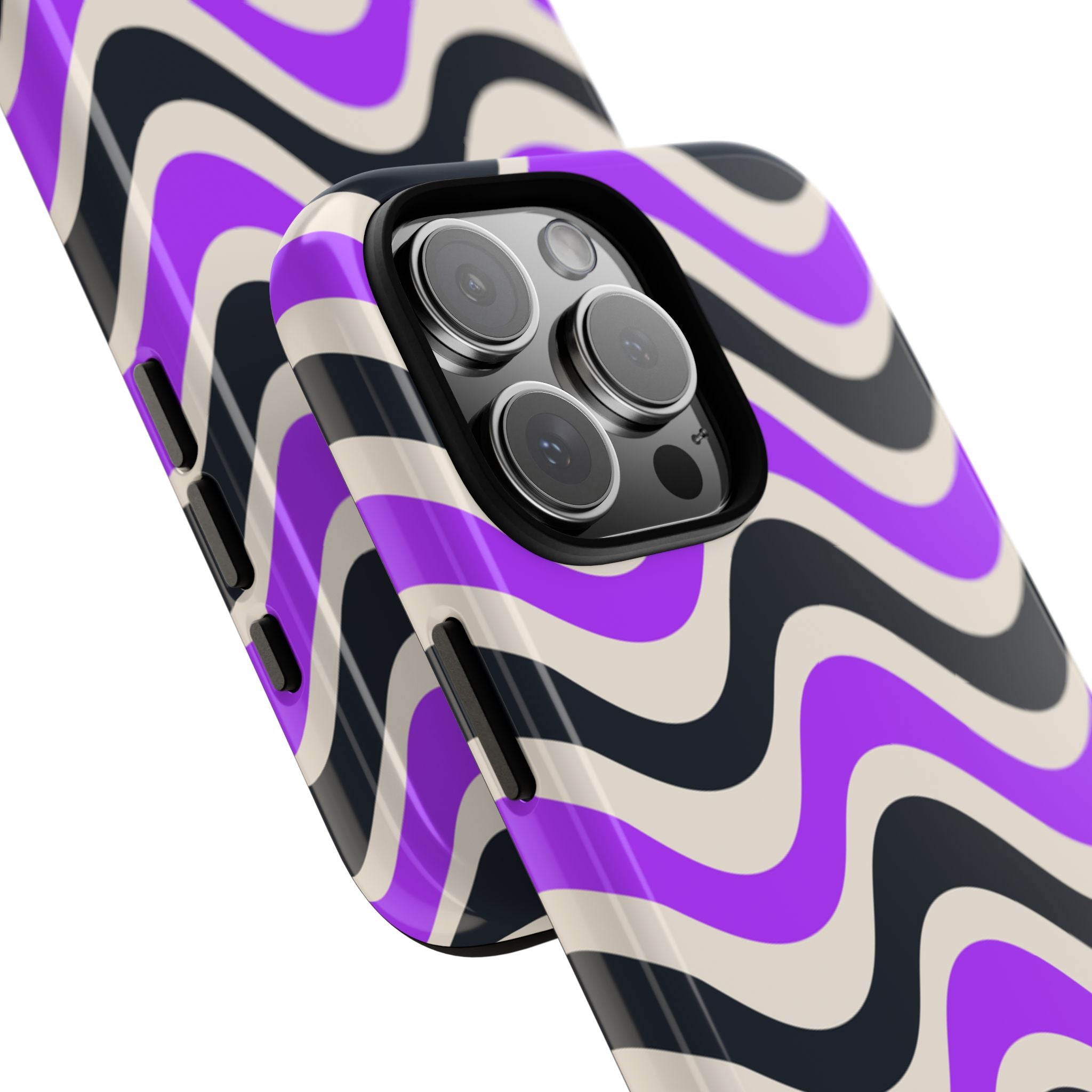Purple Black Waves Tough Case