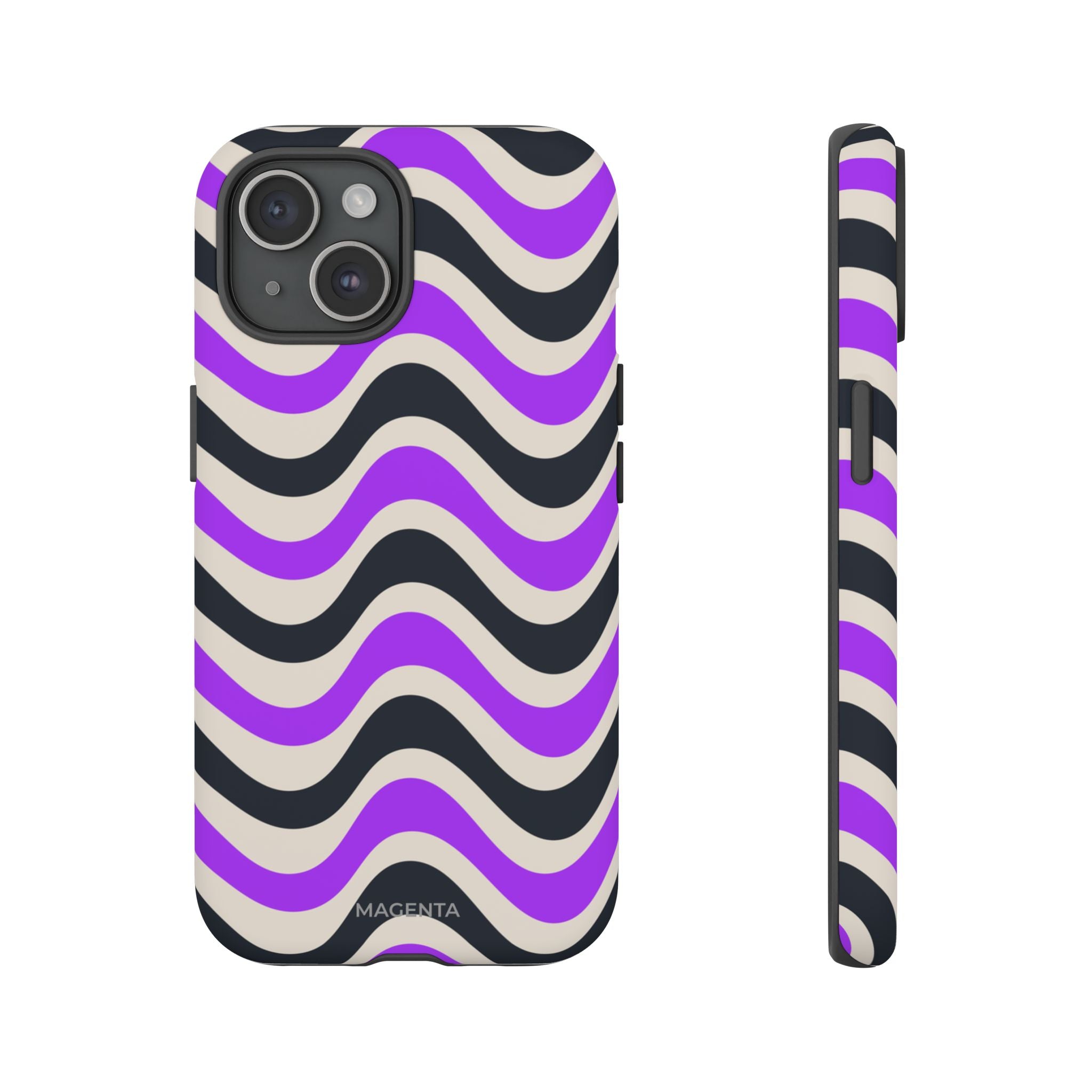 Purple Black Waves Tough Case