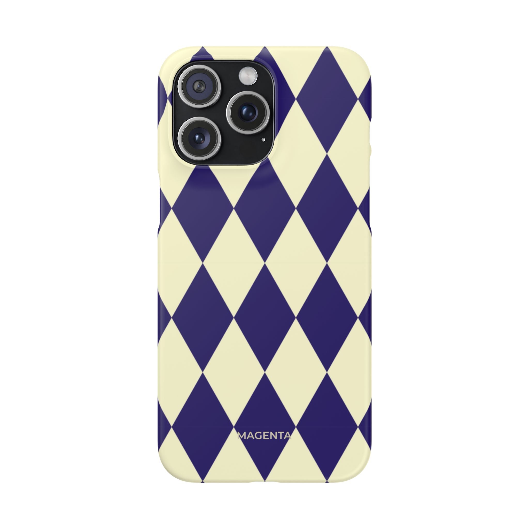 Navy & Cream Geometric Snap Case