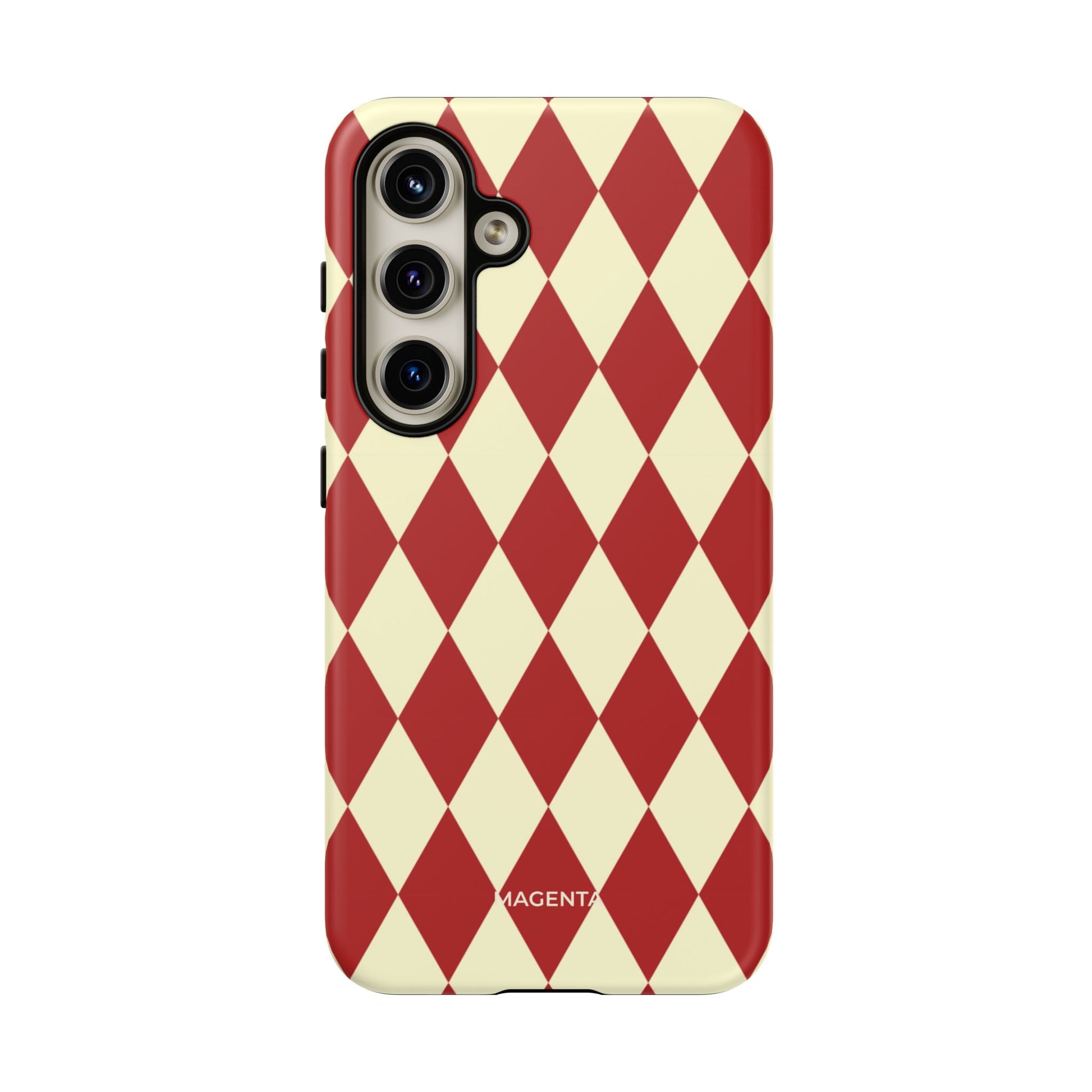 Maroon & Cream Geometric Tough Case
