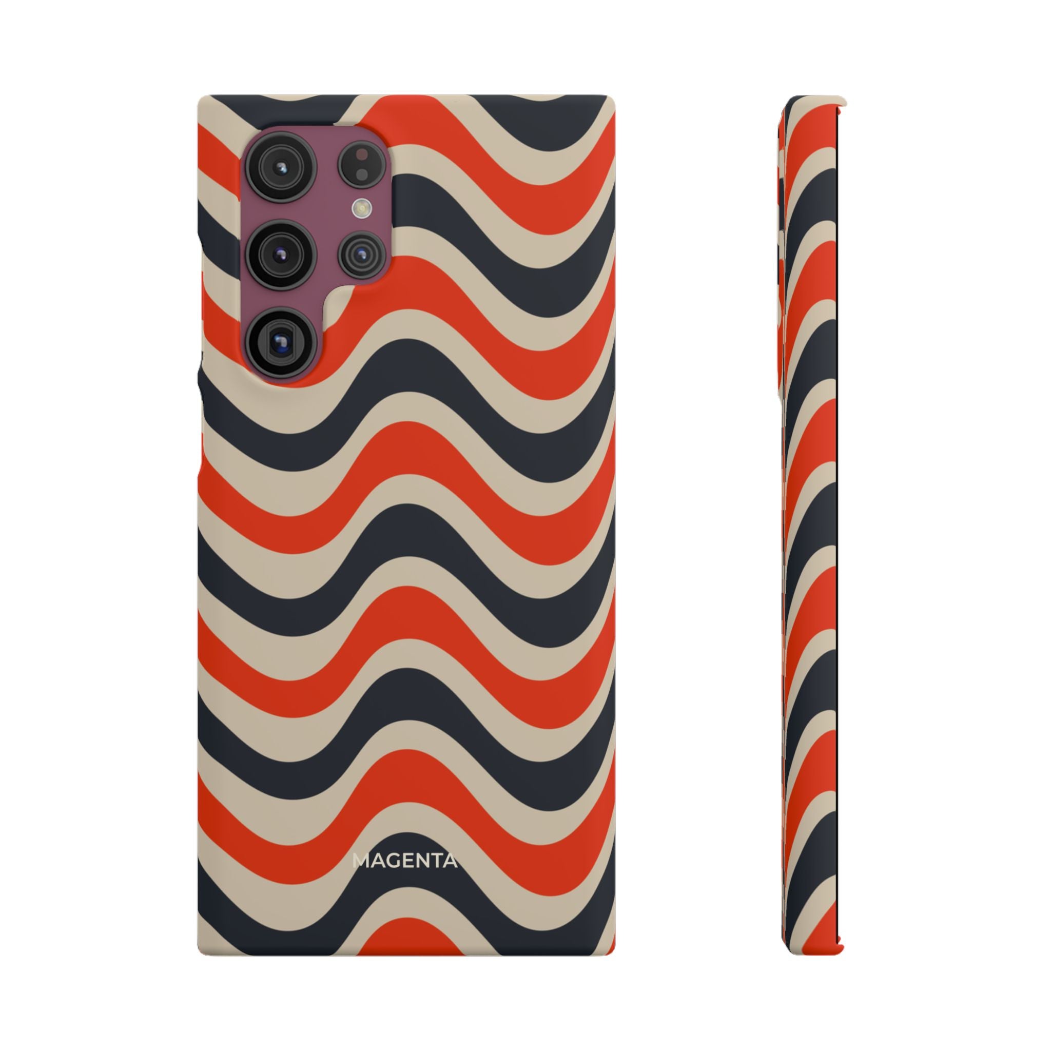 Black & Red Waves Snap Case