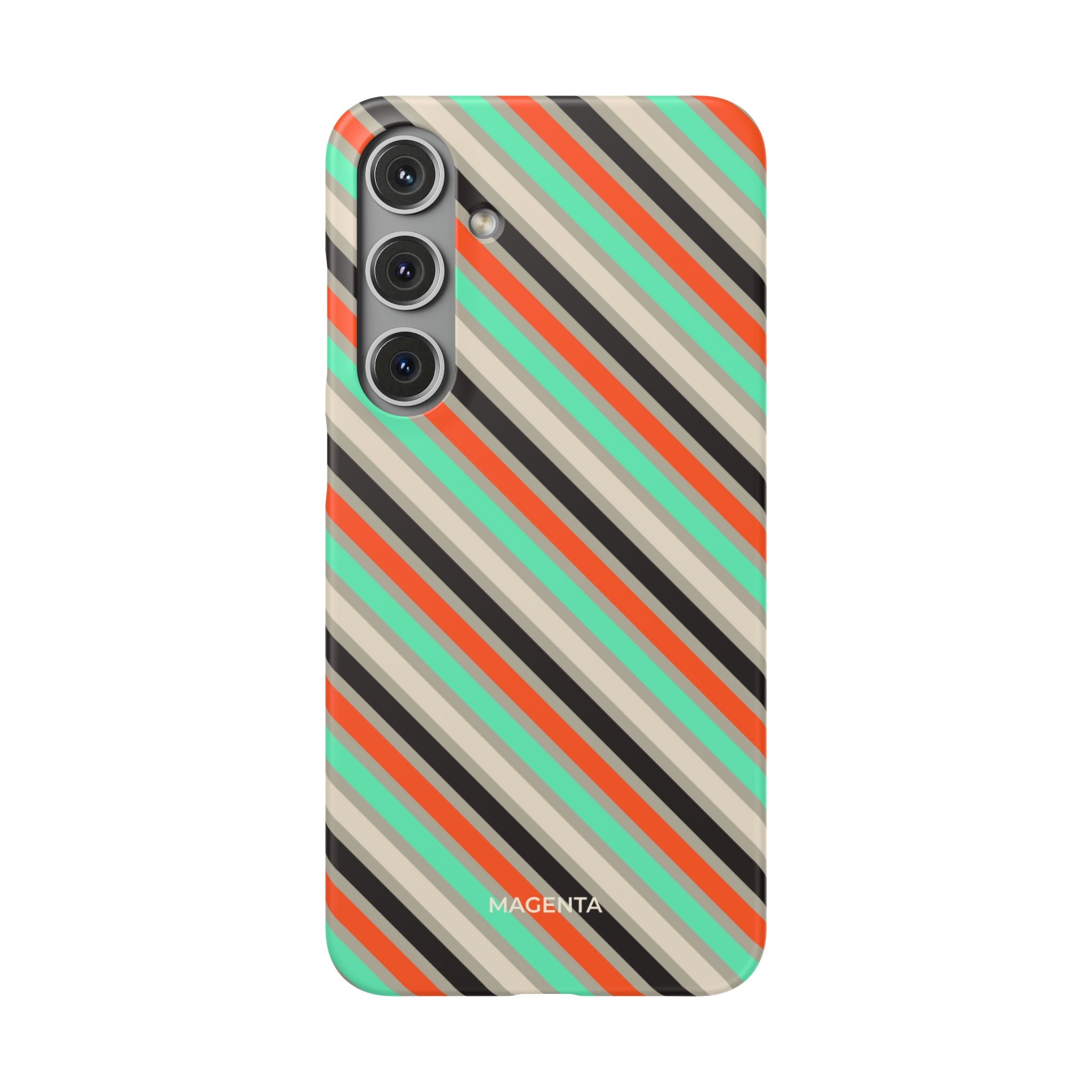 Mint Orange Stripes Snap Case
