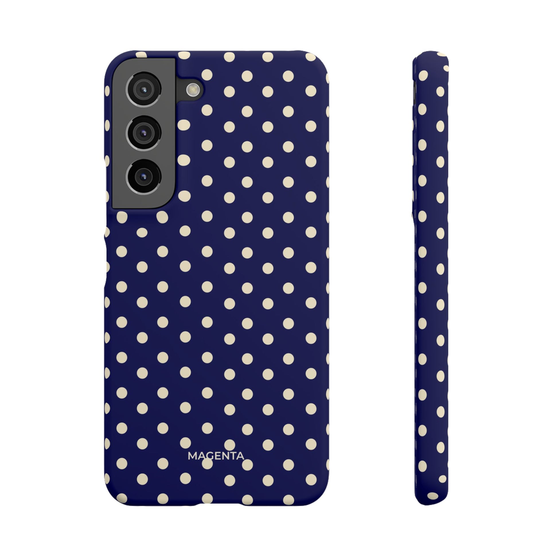 Cream On Navy Polka Dot Snap Case