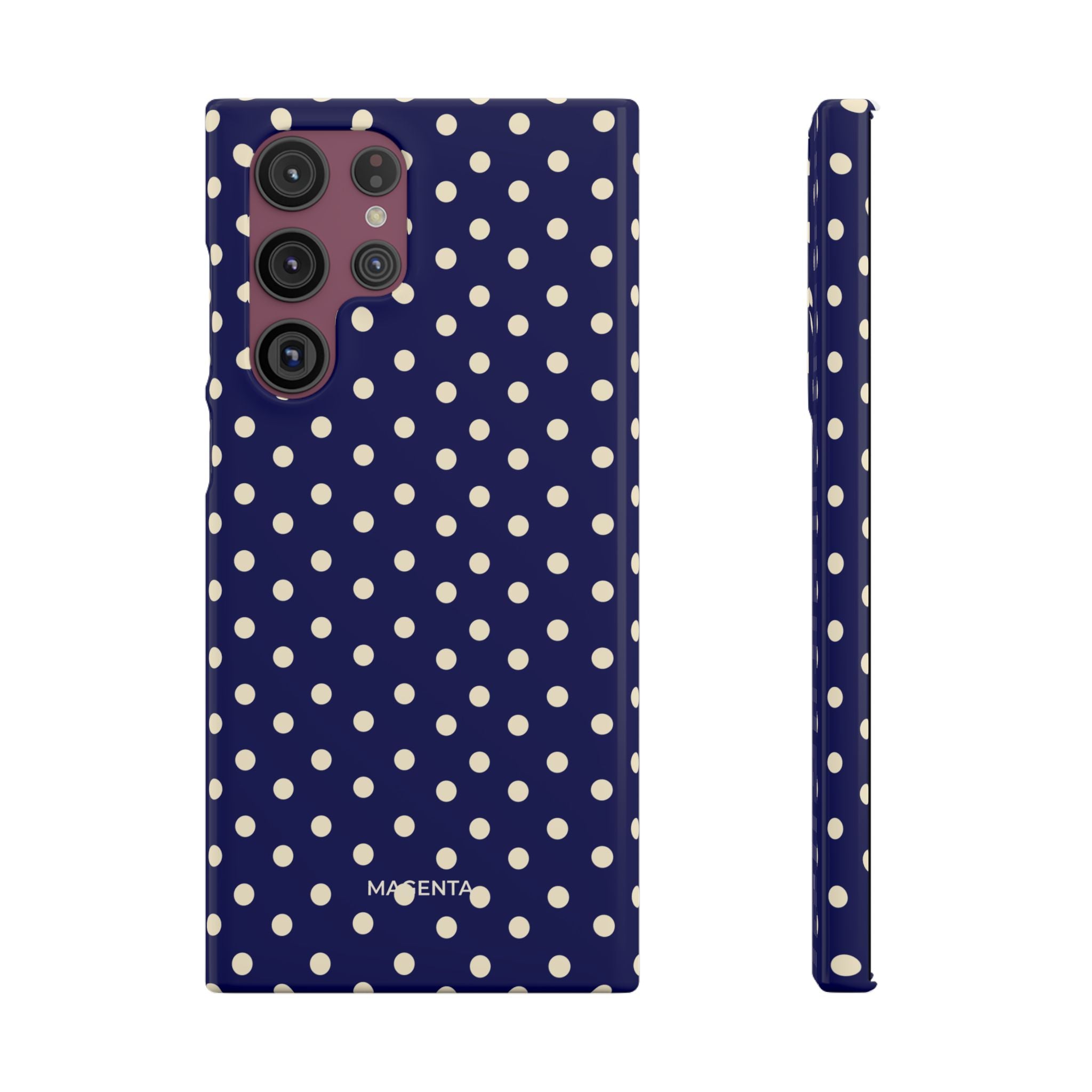 Cream On Navy Polka Dot Snap Case