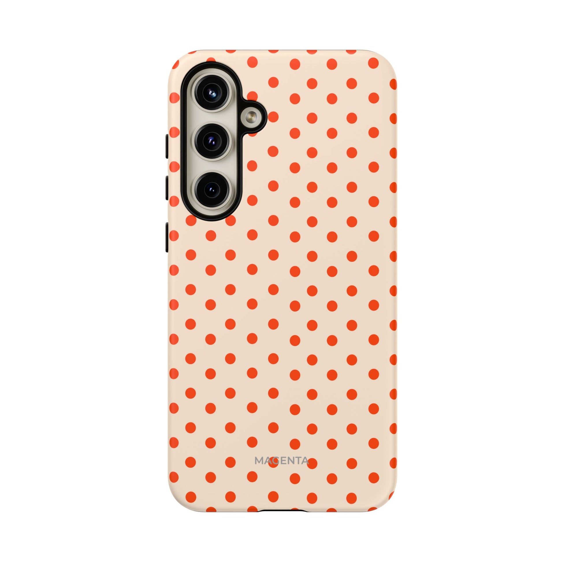 Orange Red On Cream Polka Dot Tough Case