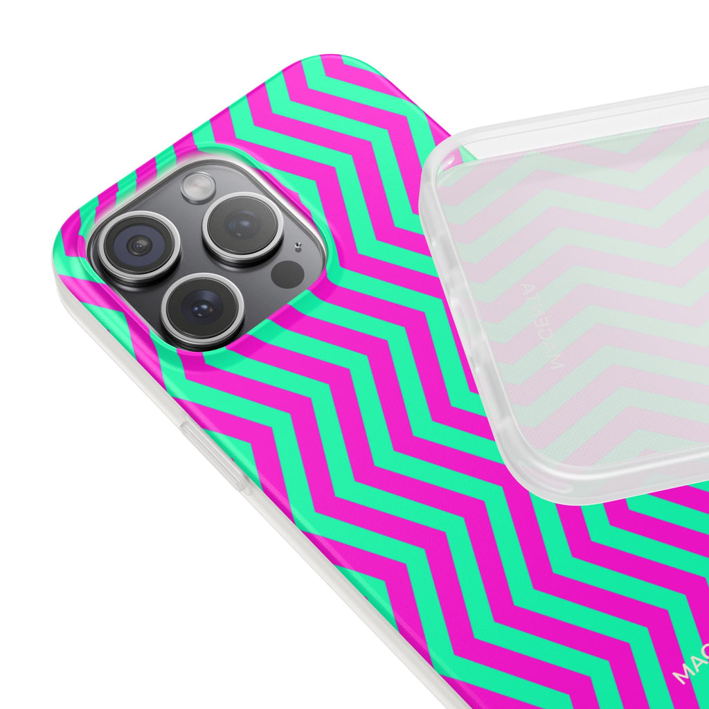 Pink Mint Chevron Flexi Case
