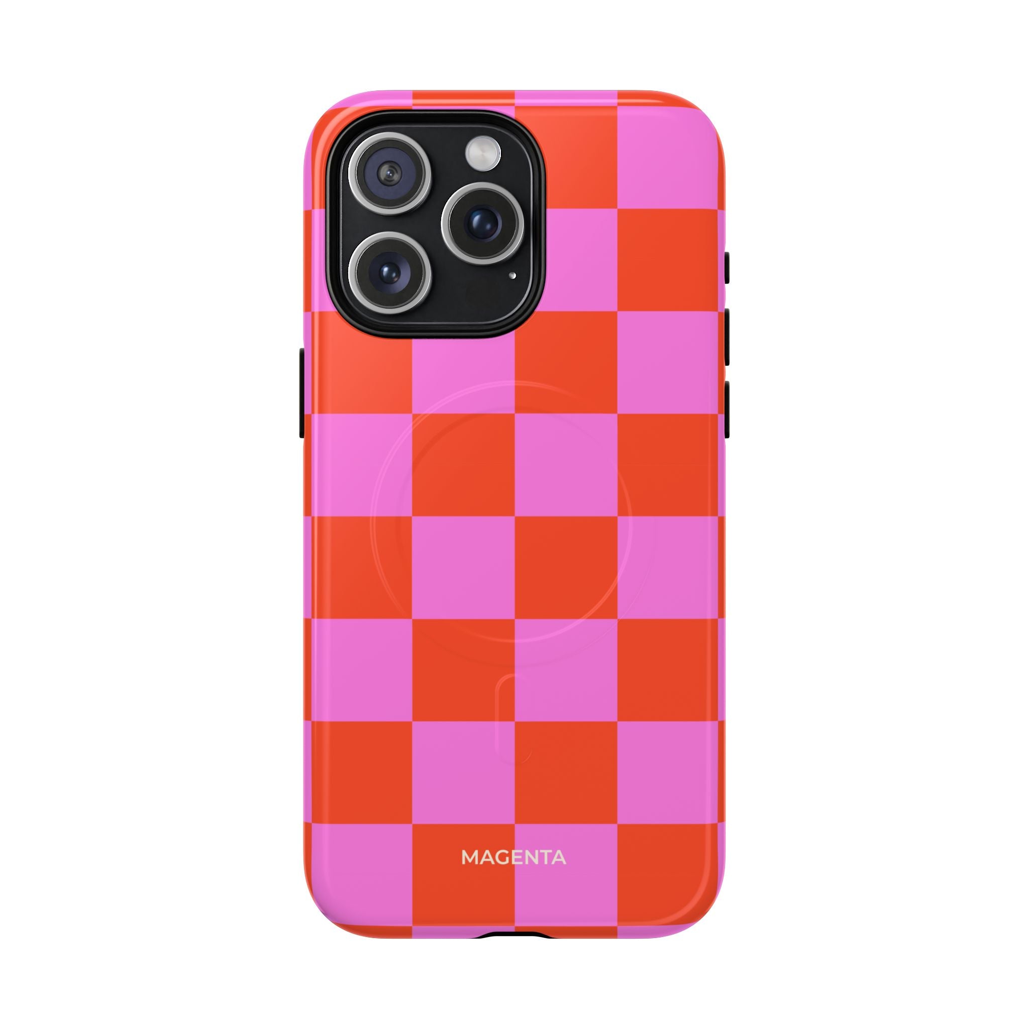 Pink & Orange Checkmate Tough Mag Case