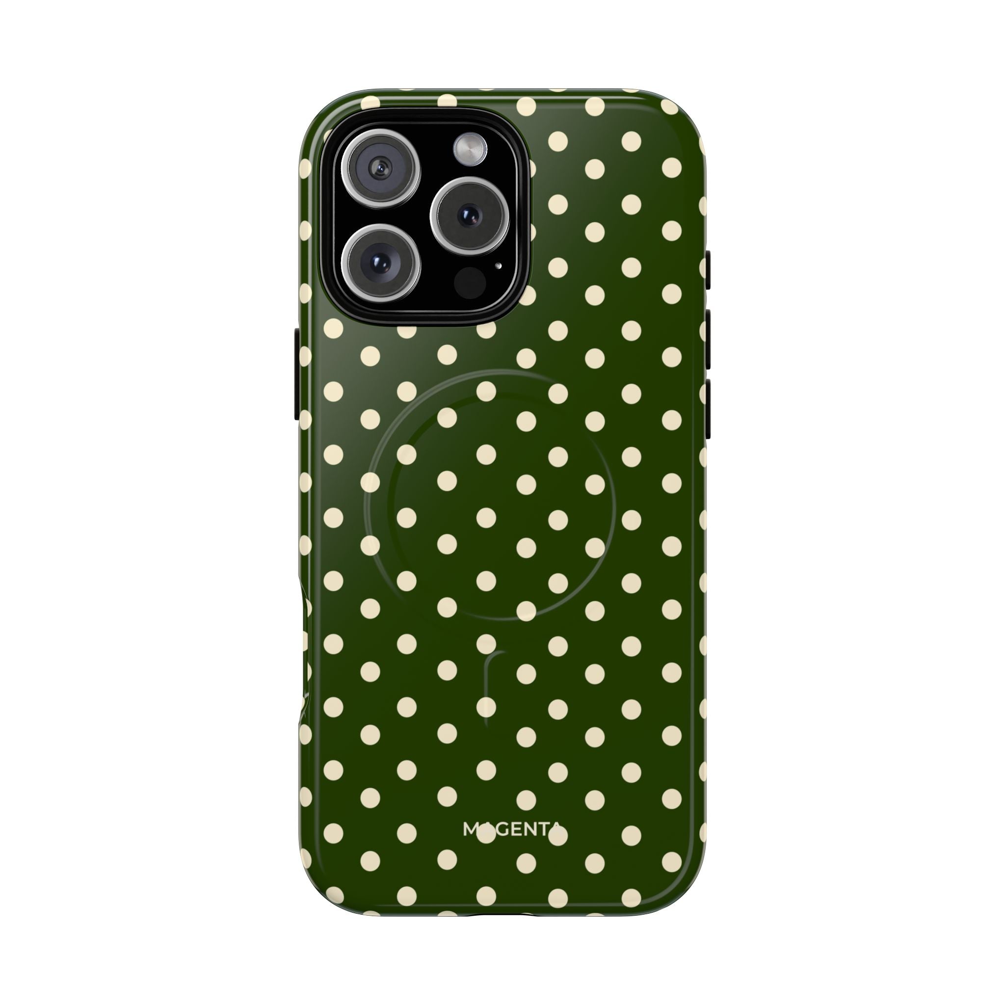 Cream On Dark Olive Tough Magnetic Case