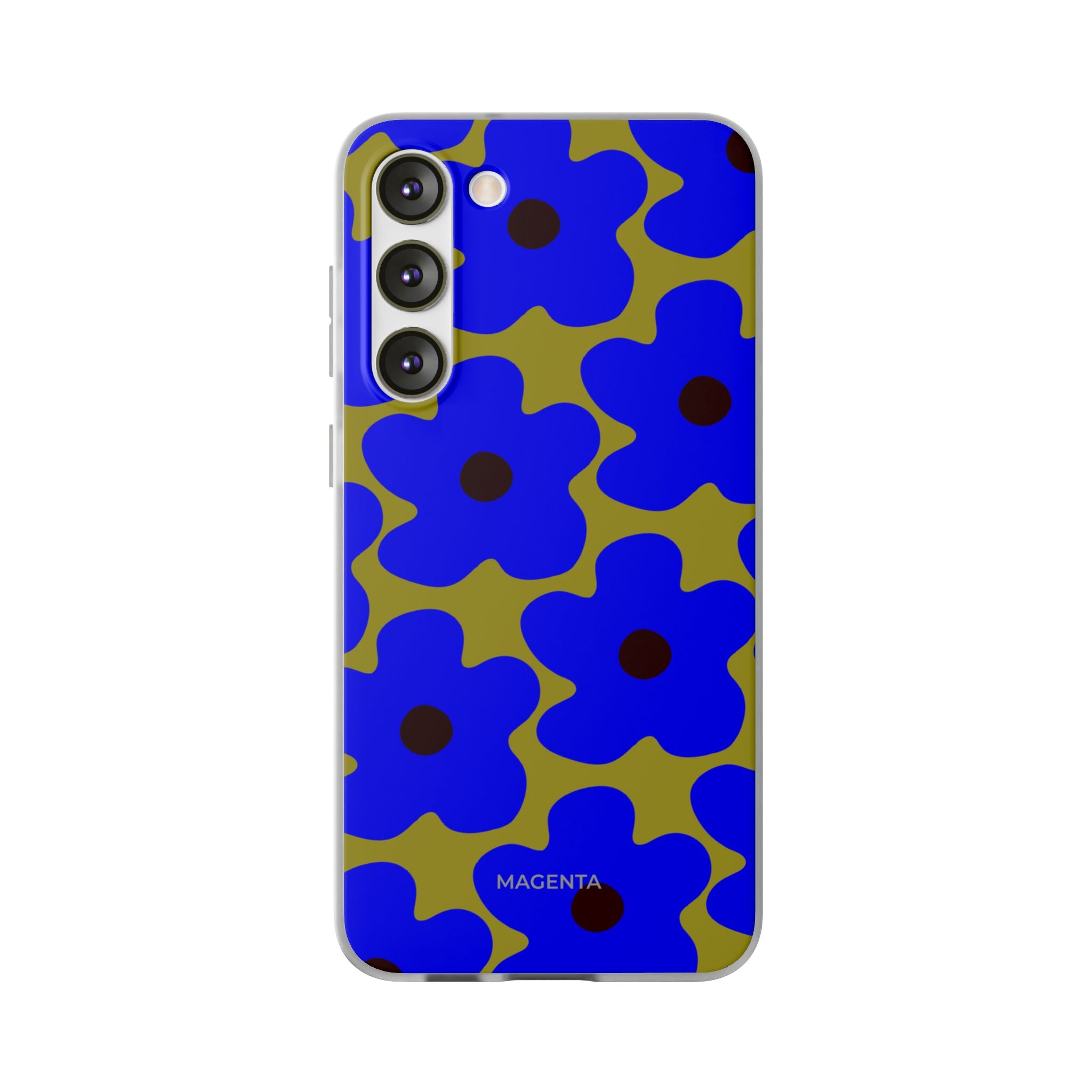 Cobalt Floral On Deep Green