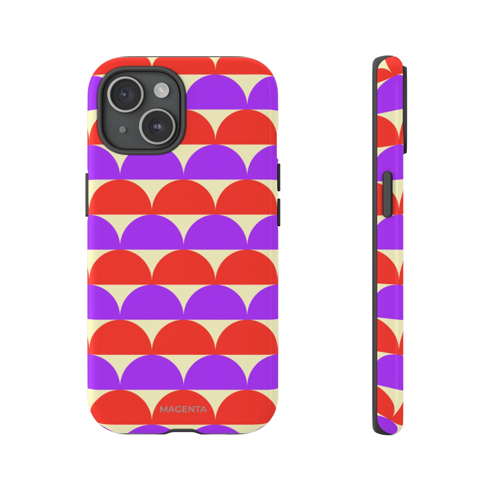 Half-Circles Purple-Red on Cream Tough Case