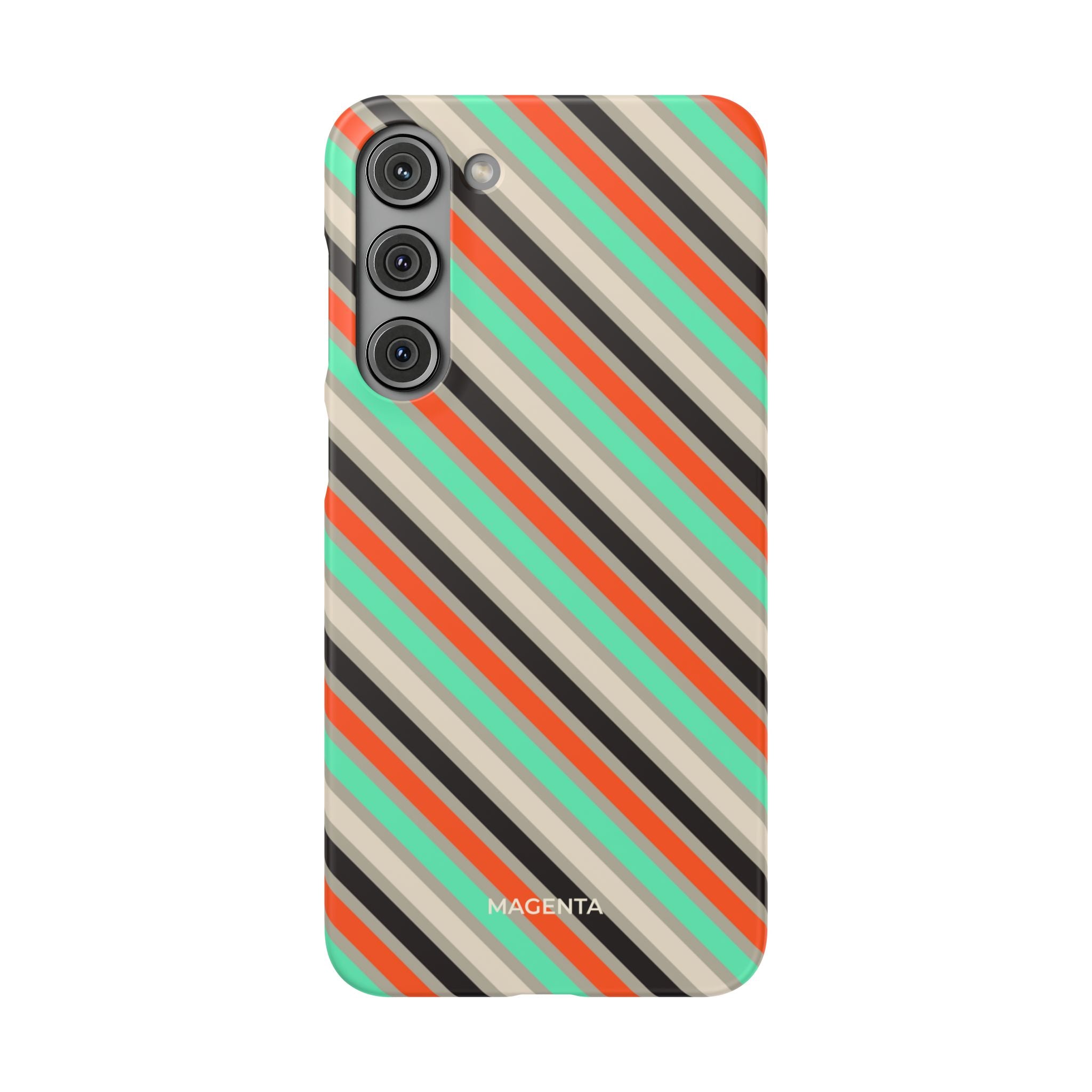 Mint Orange Stripes Snap Case