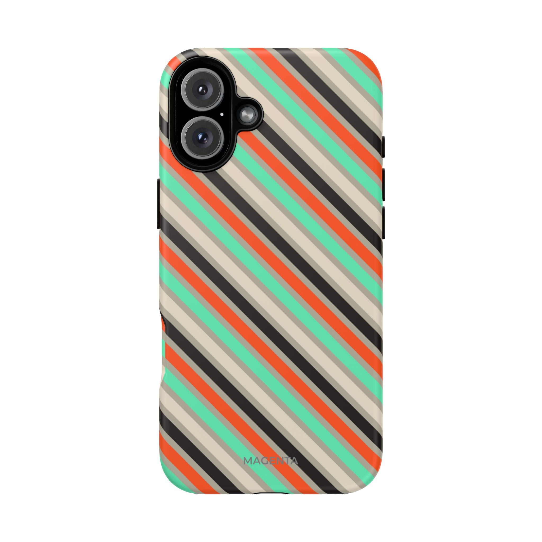 Mint-Coral Stripes Tough Case