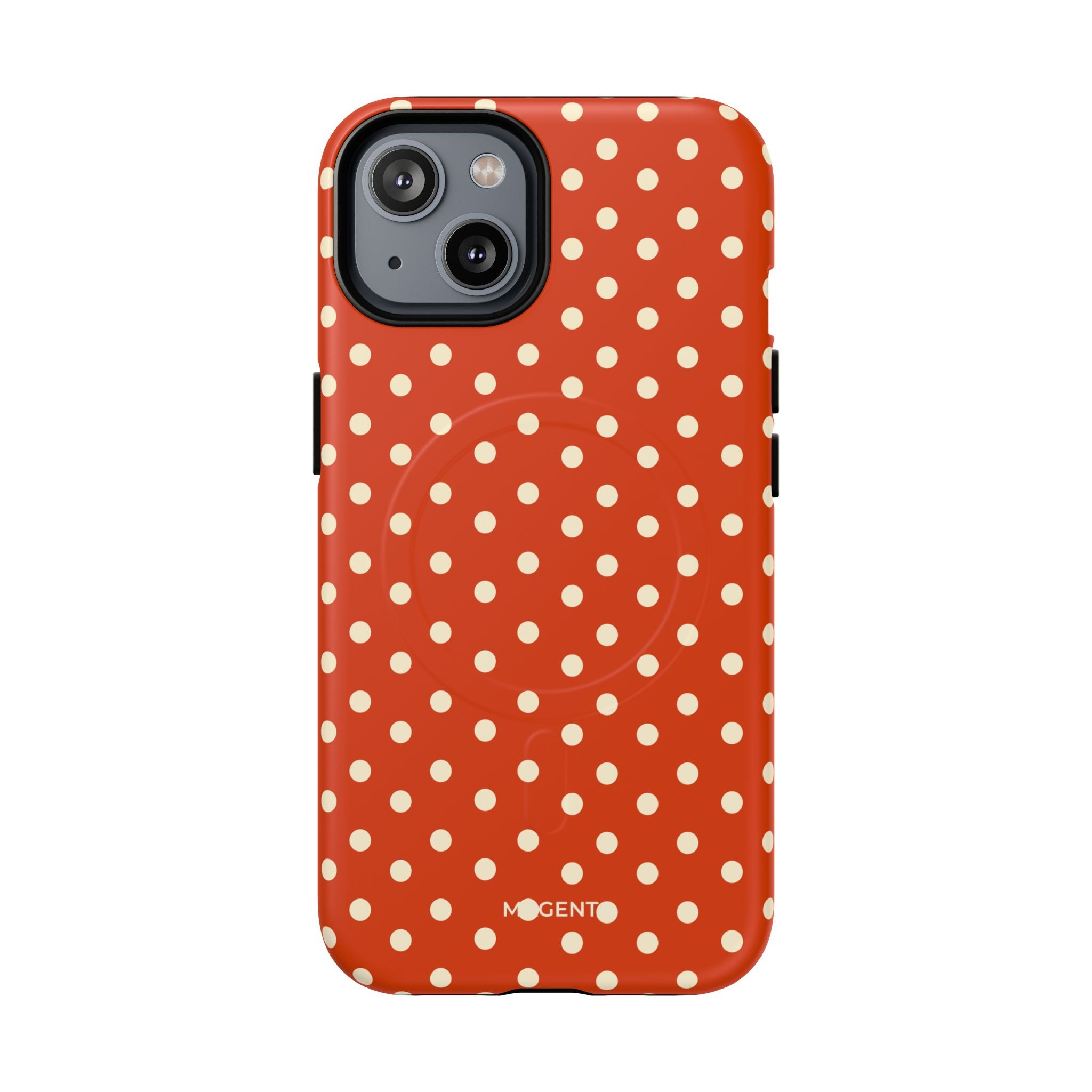 Cream On Dark Orange Red Tough Magnetic Case