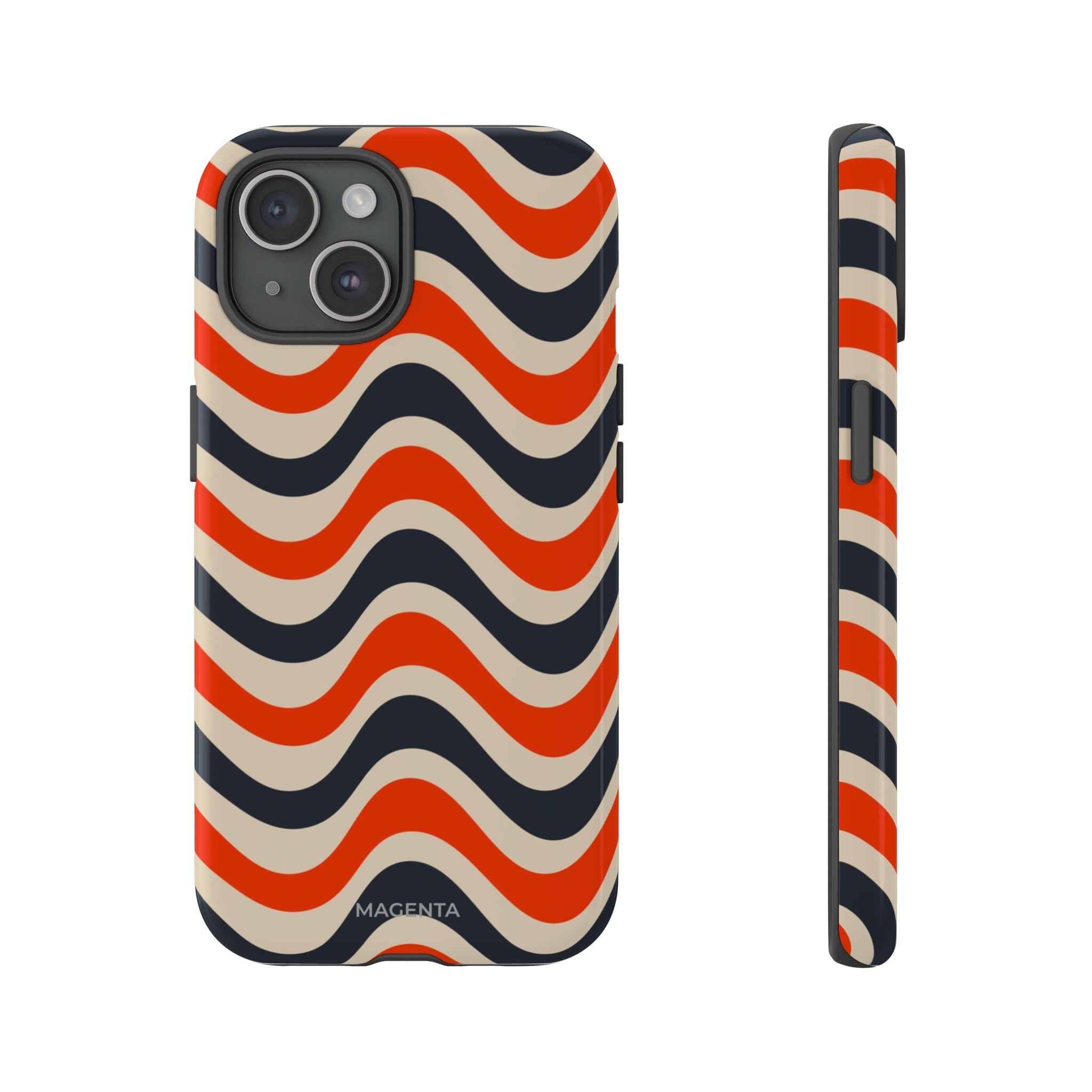 Black & Red Waves Tough Case