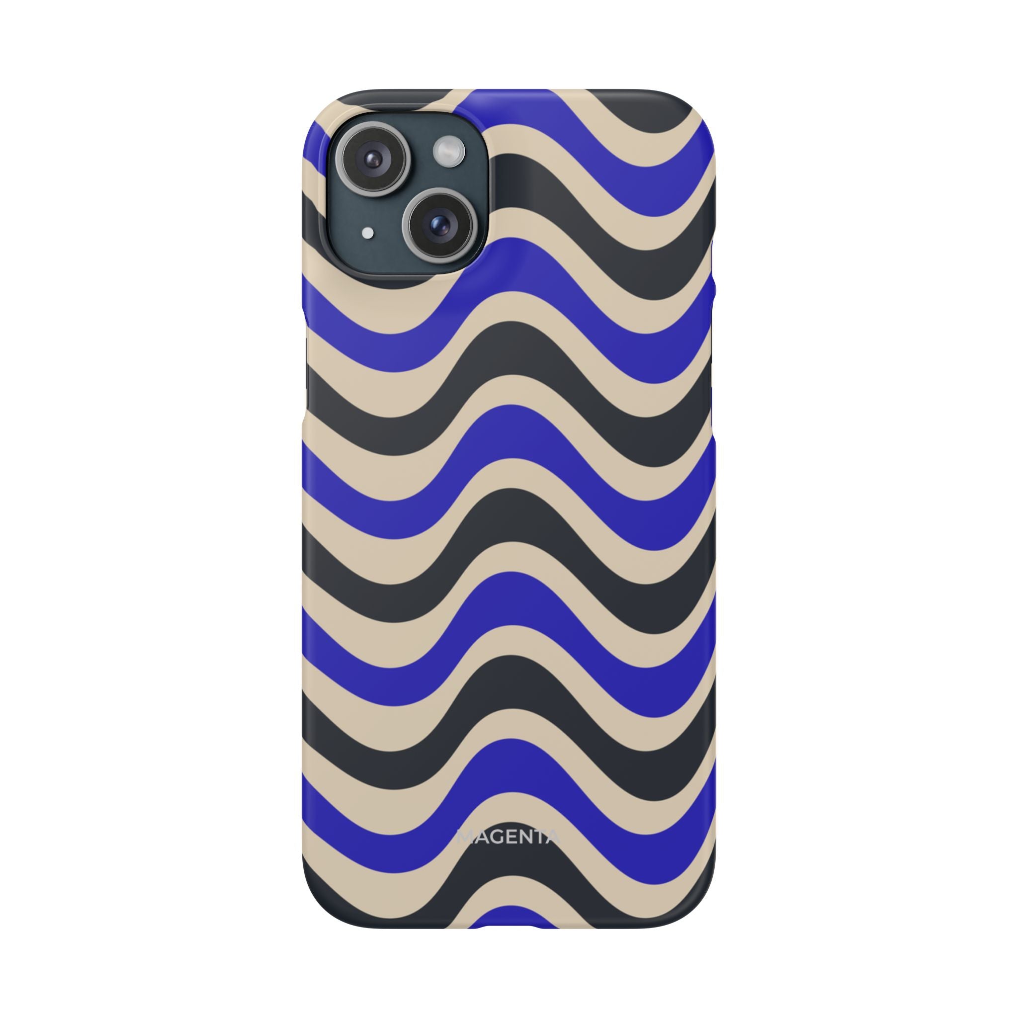 Black & Blue Waves Snap Case