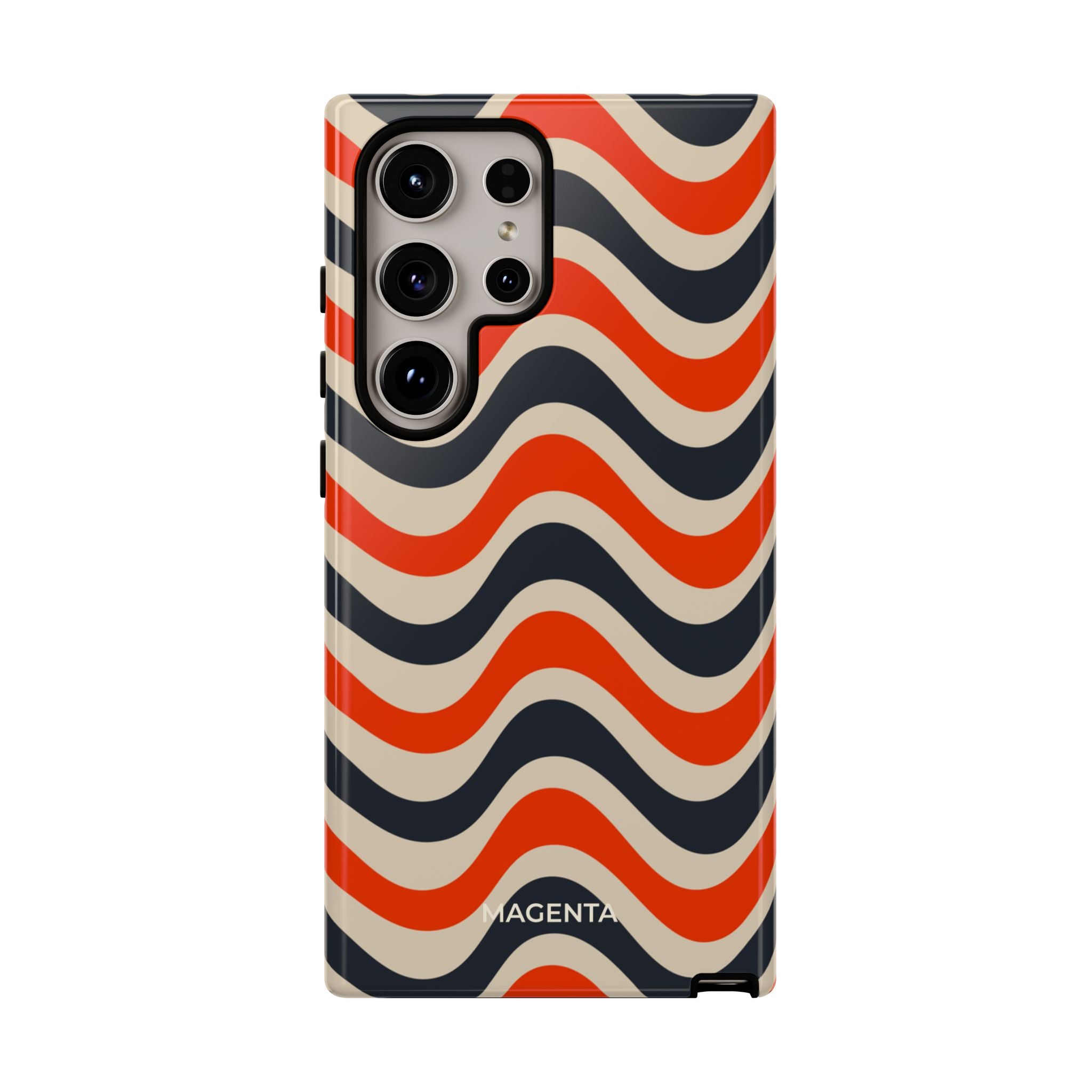 Black & Red Waves Tough Case