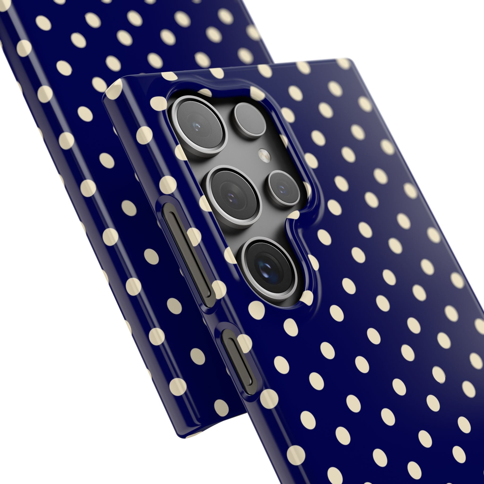 Cream On Navy Polka Dot Snap Case