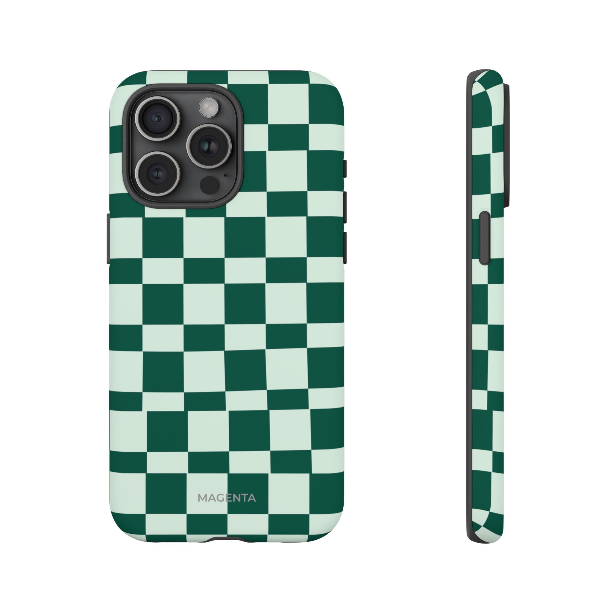 Deep Green Check Tough Case