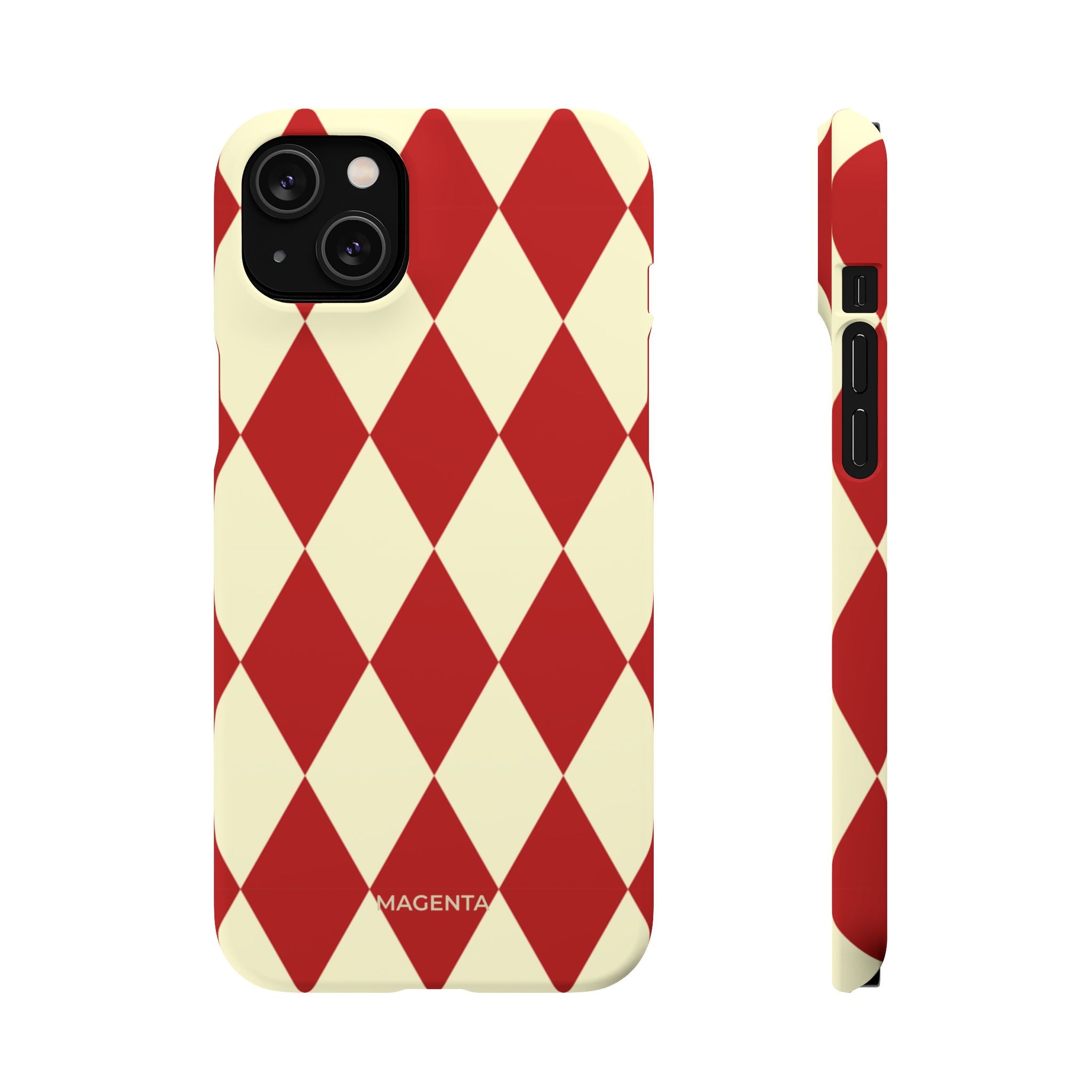 Maroon & Cream Geometric Snap Case