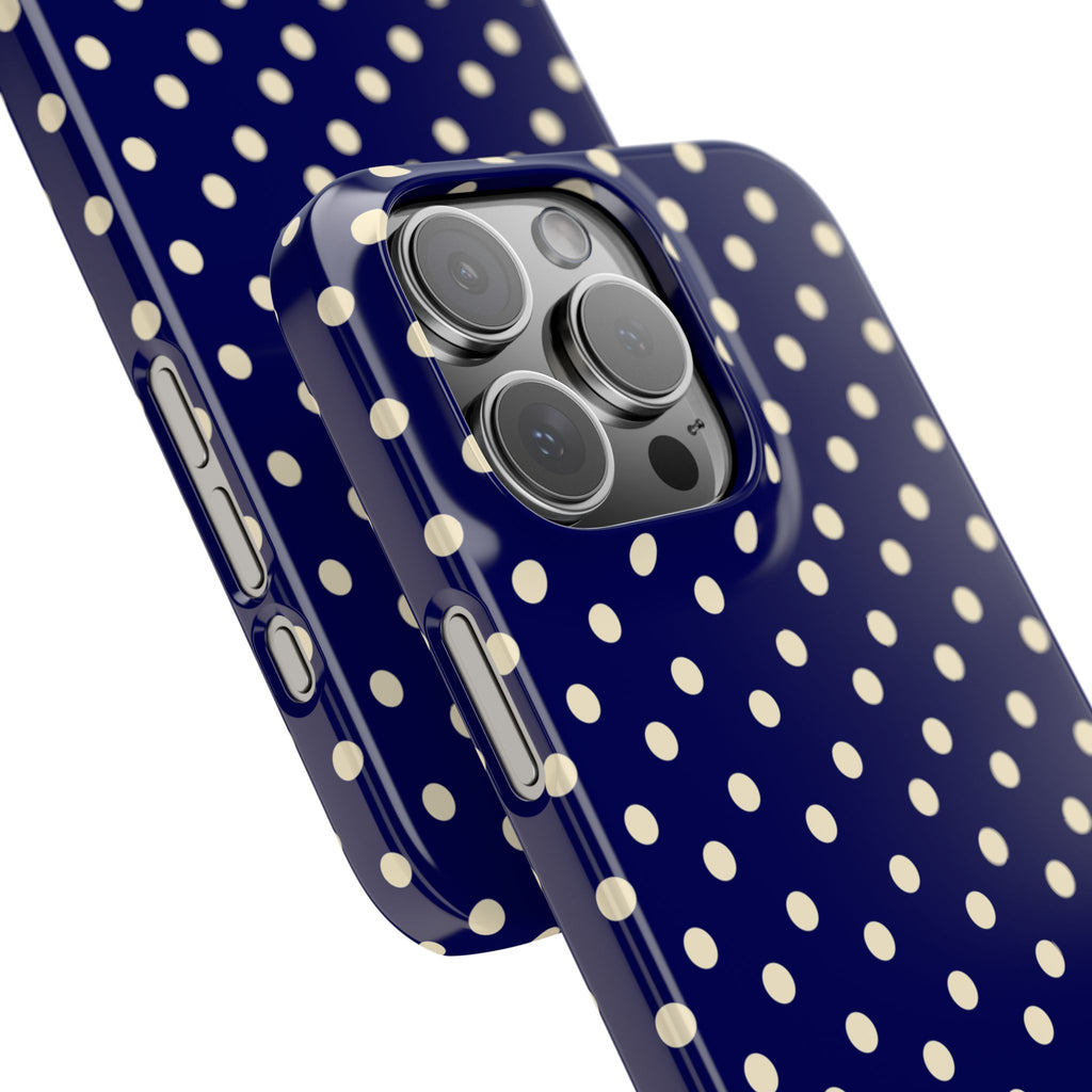 Cream on Navy Polka Dot Snap Case