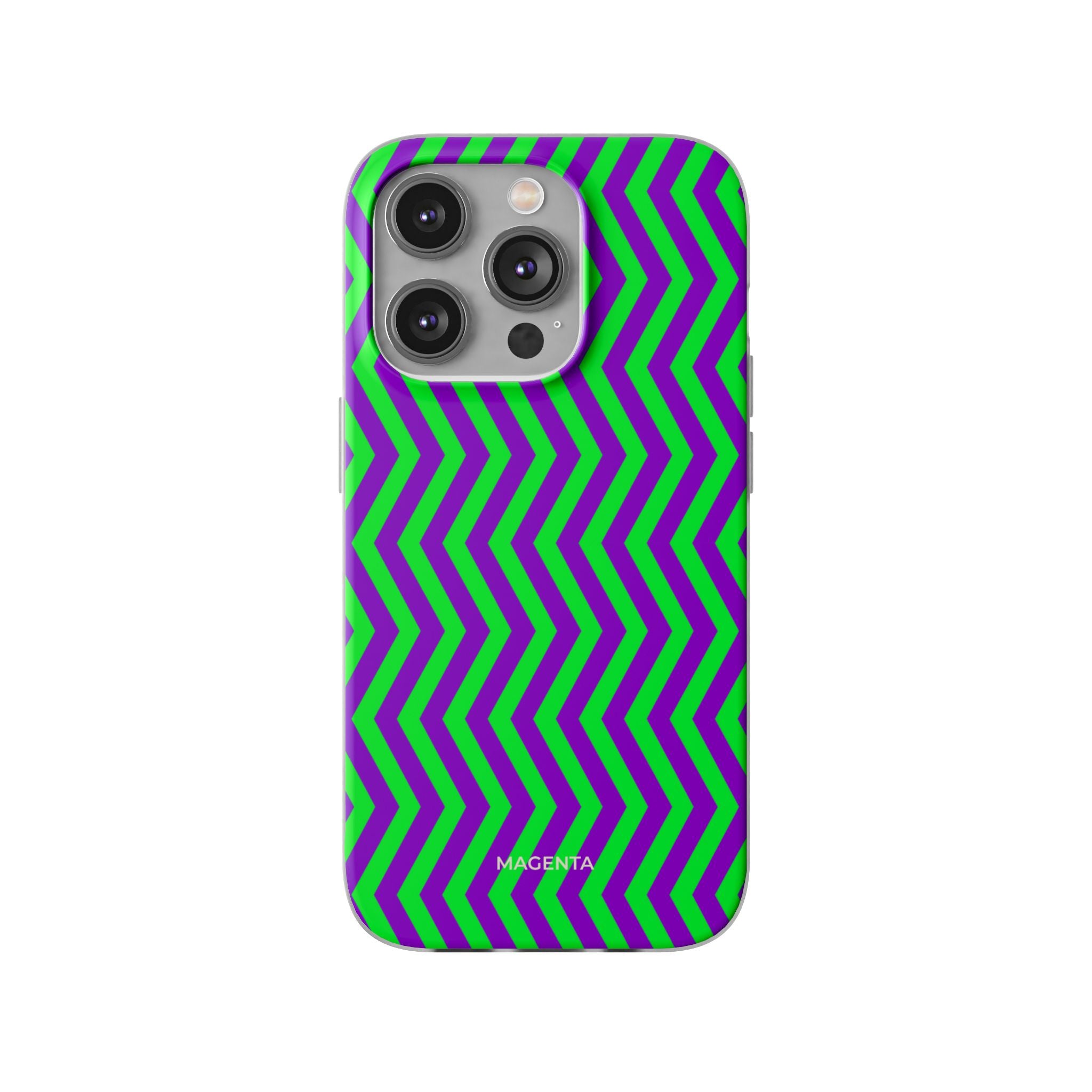 Green Purple Chevron Flexi Case