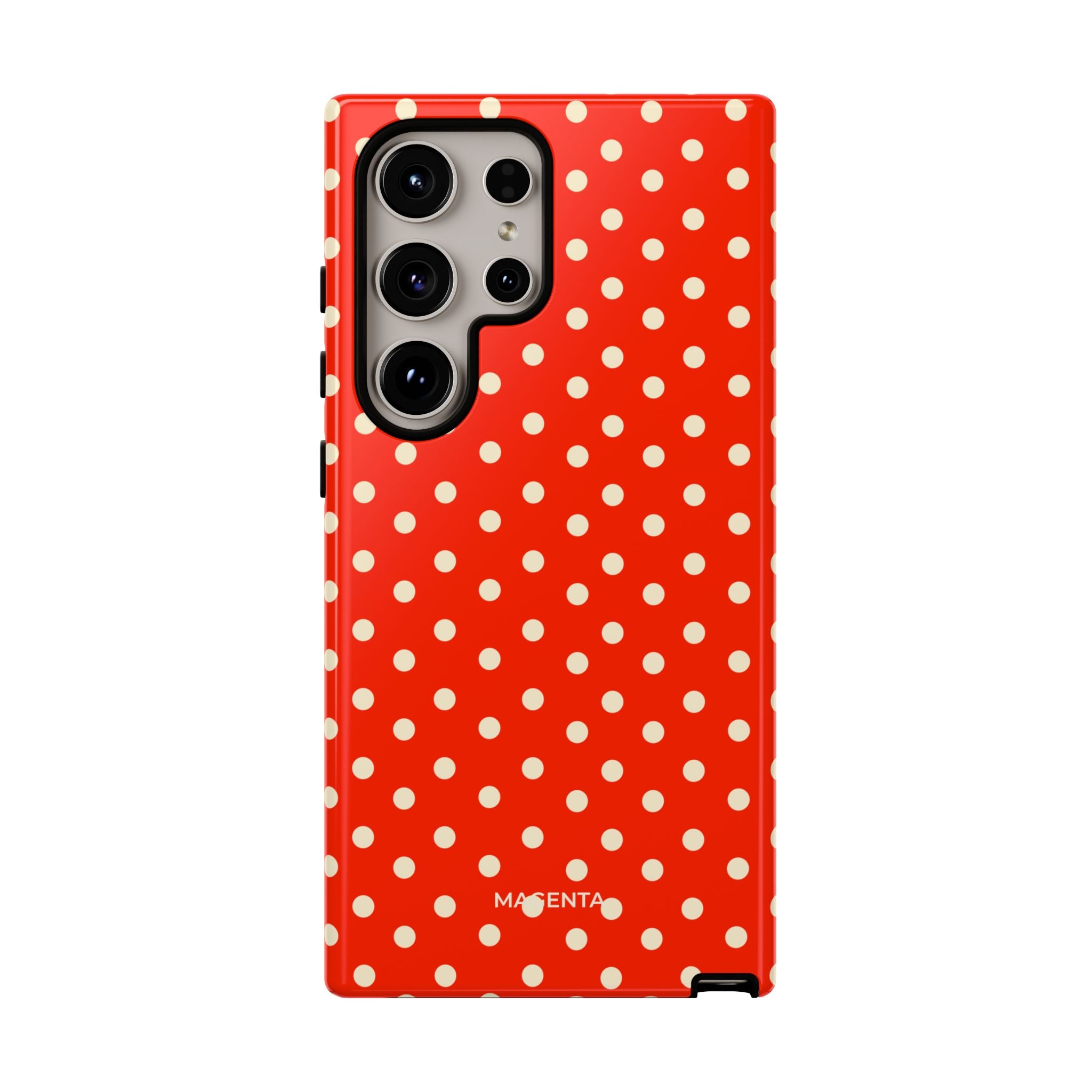 Cream On Scarlet Polka Dot Tough Case
