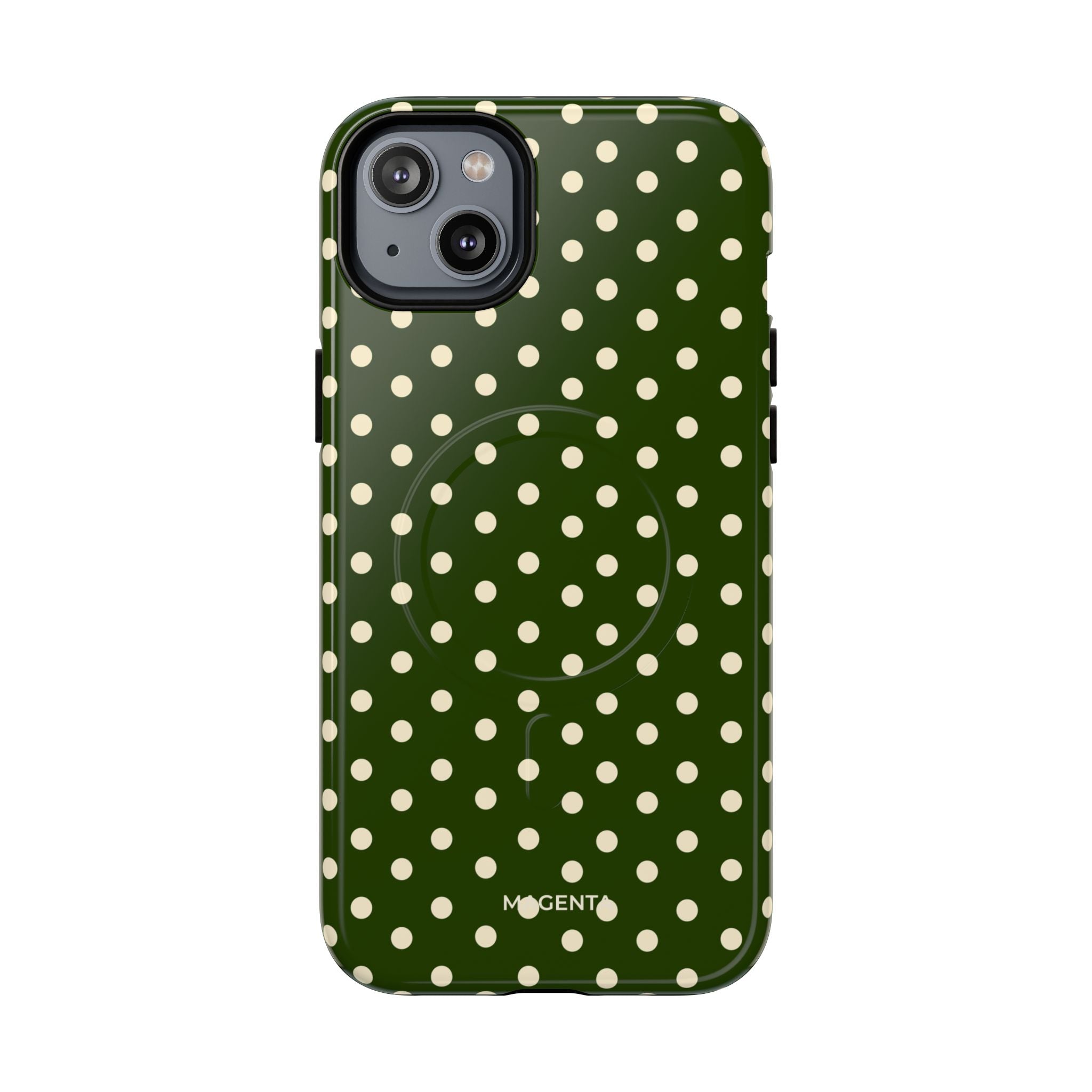 Cream On Dark Olive Tough Magnetic Case