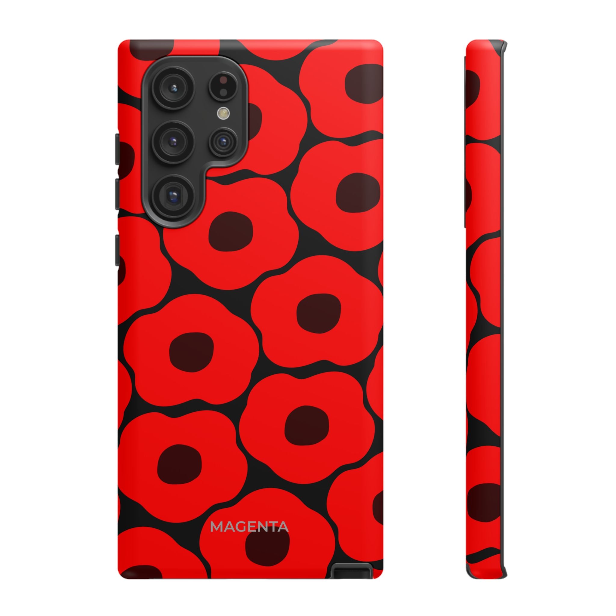 Red Poppy On Black Tough Case