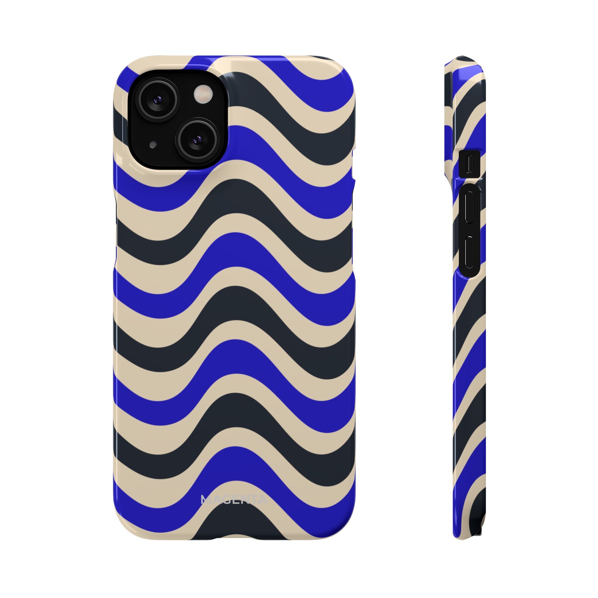 Black & Blue Waves Snap Case