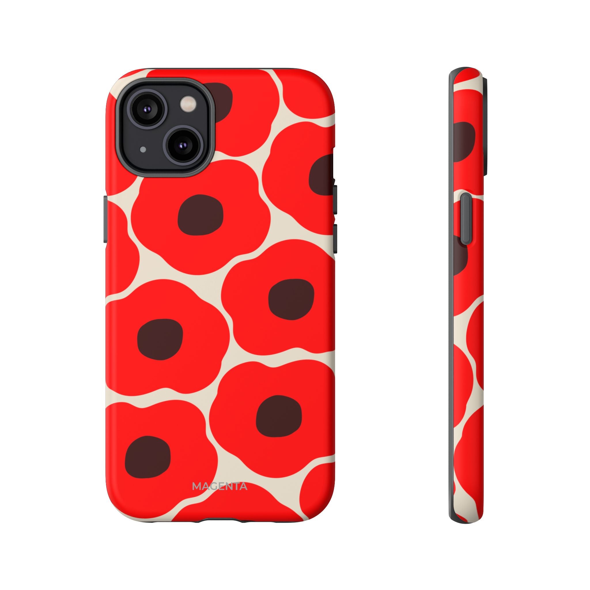 Red Poppy On Cream Tough Case