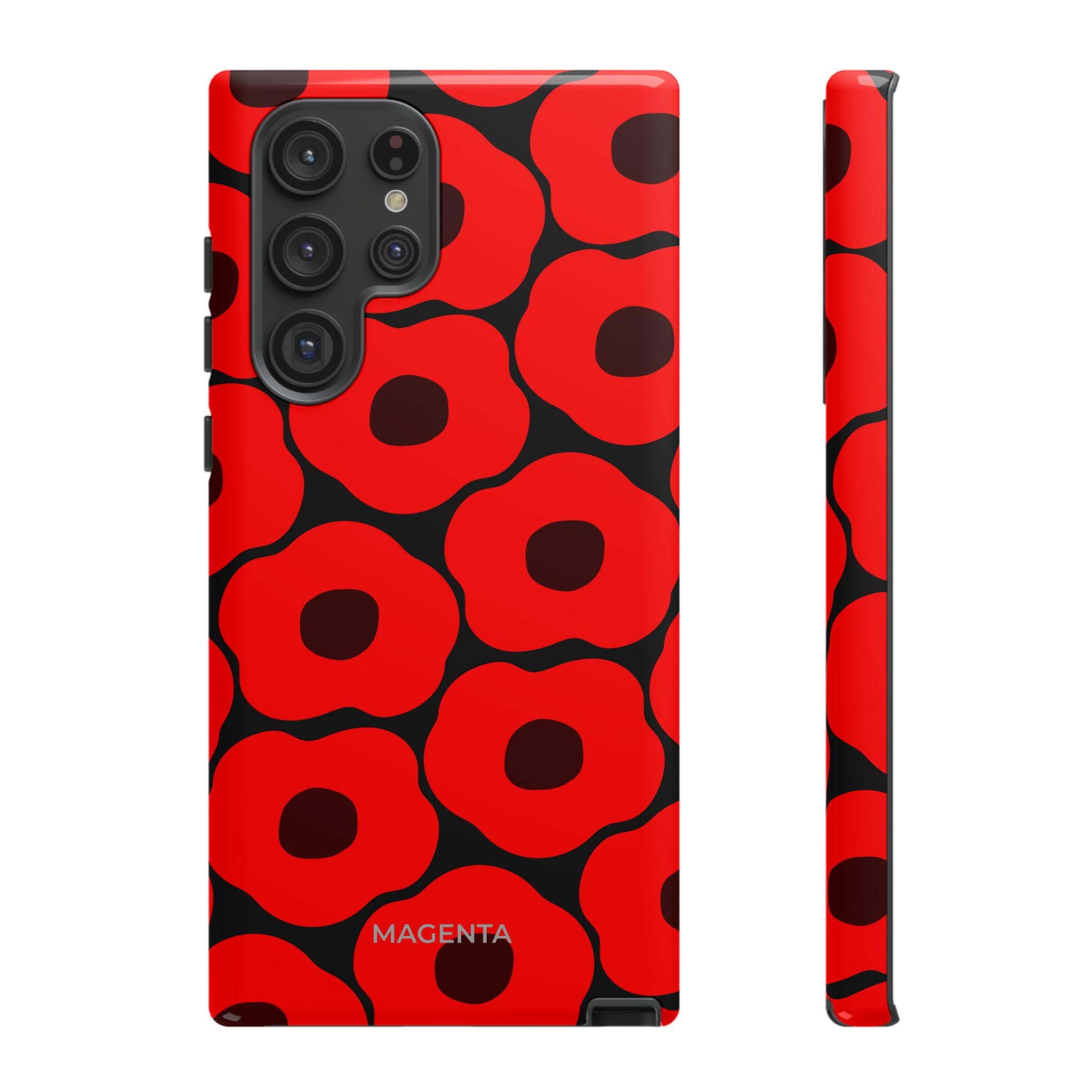 Red Poppy On Black Tough Case