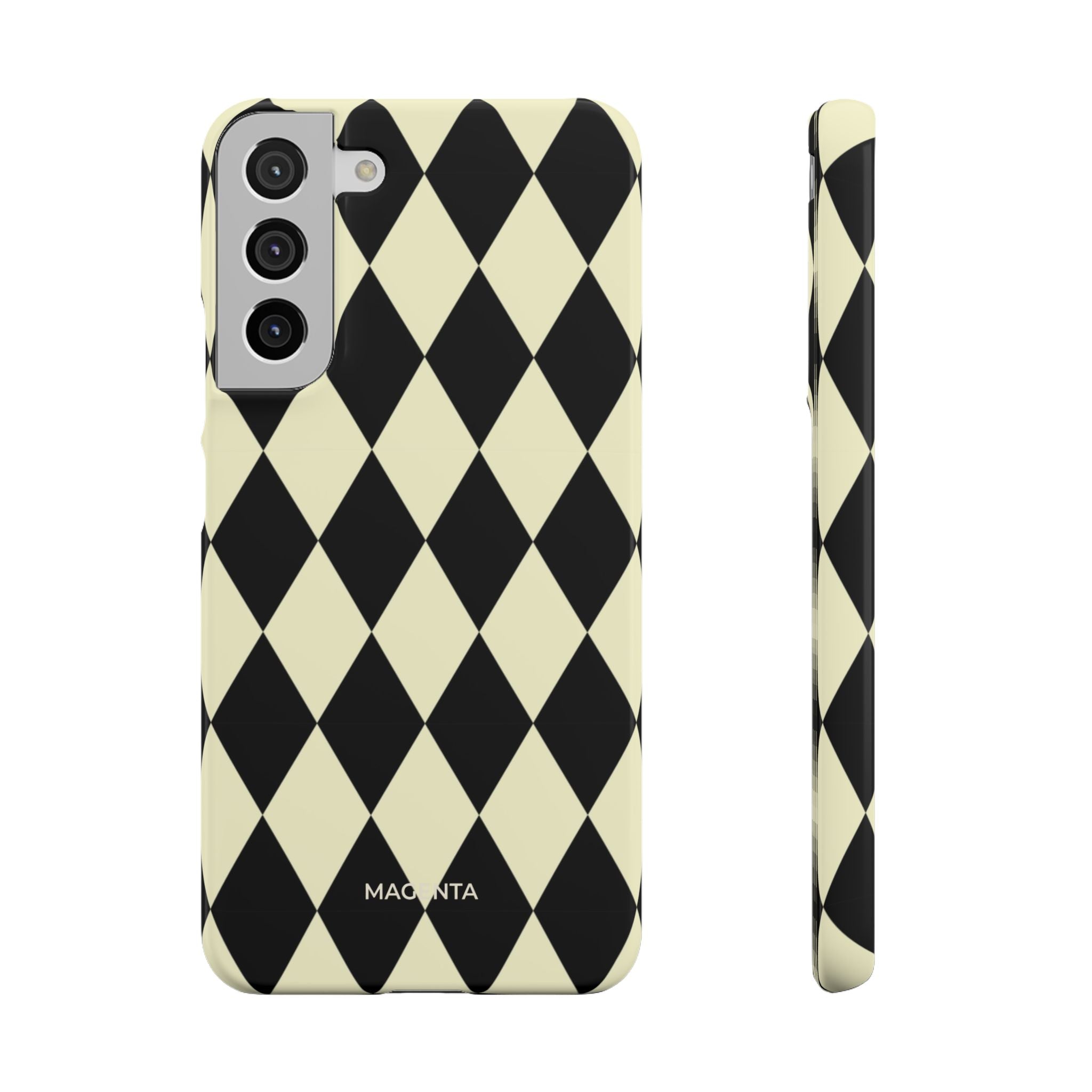 Black & Cream Geometric Snap Case