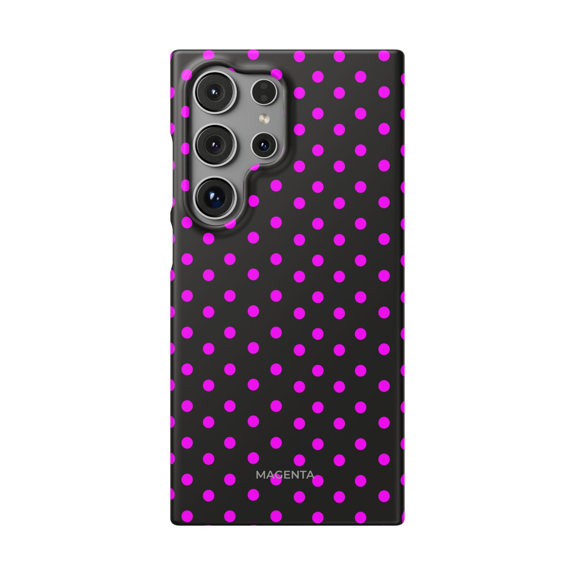 Magenta On Black Polka Dot Snap Case