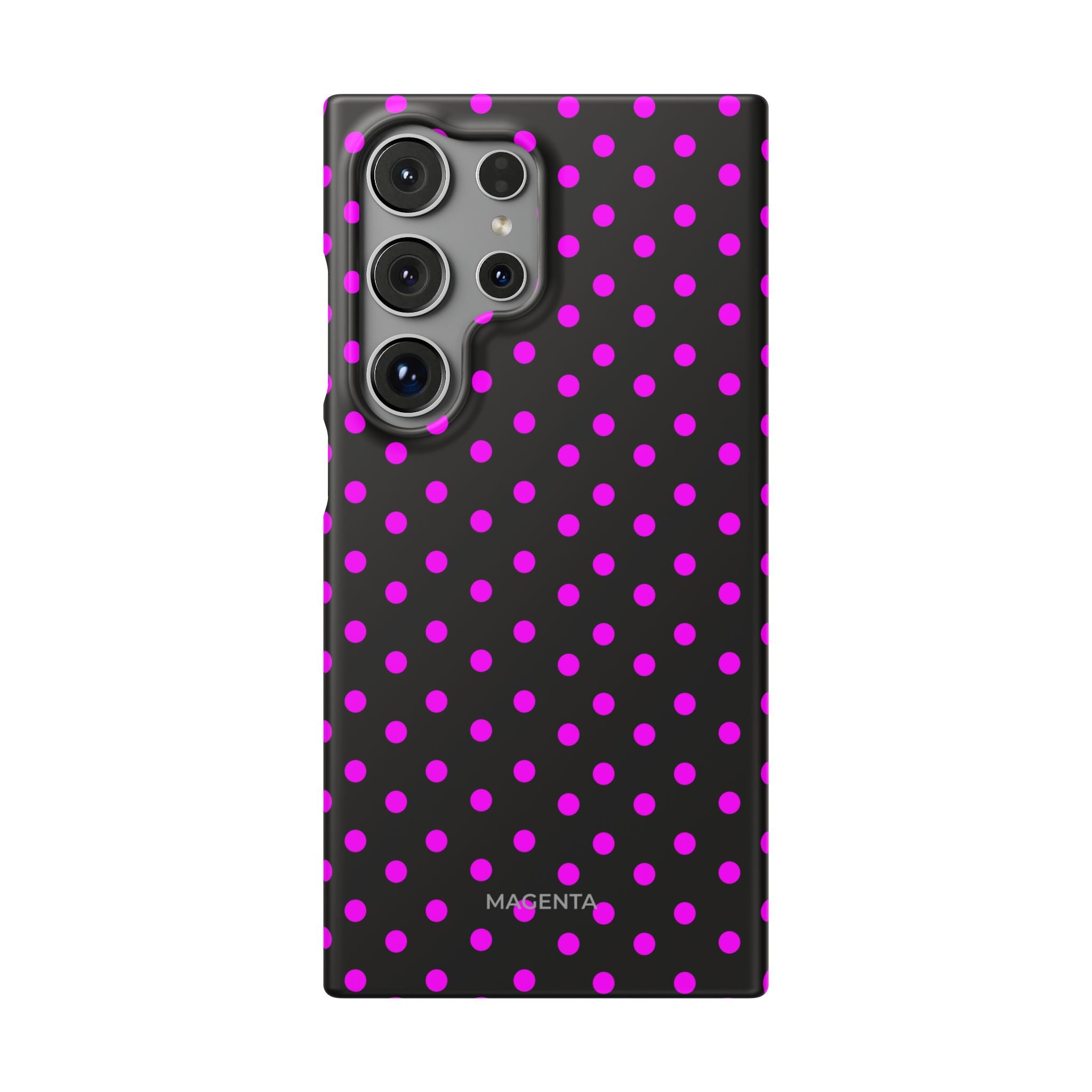 Magenta On Black Polka Dot Snap Case