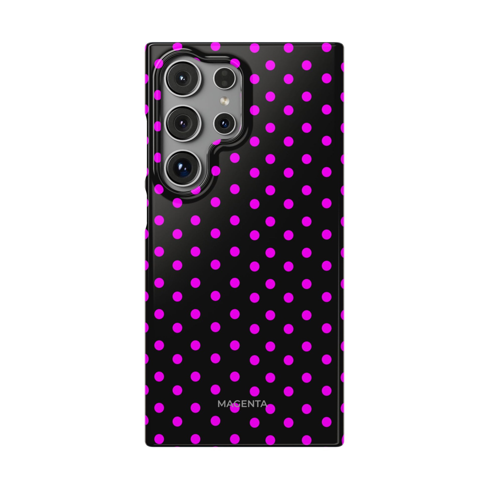Magenta On Black Polka Dot Snap Case