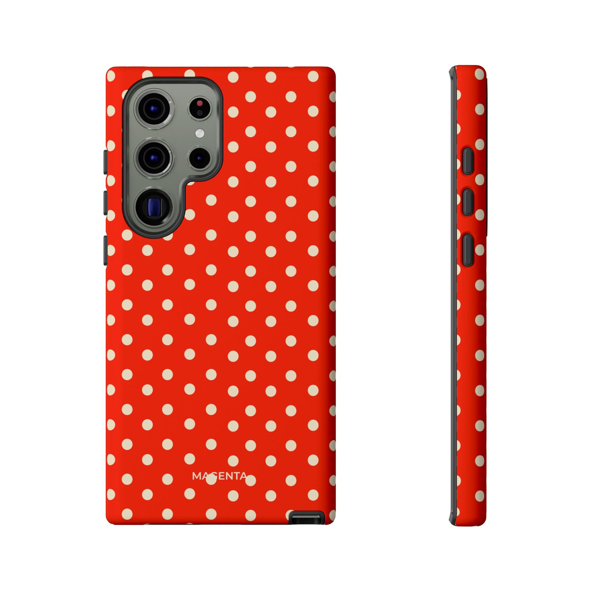 Cream On Scarlet Polka Dot Tough Case
