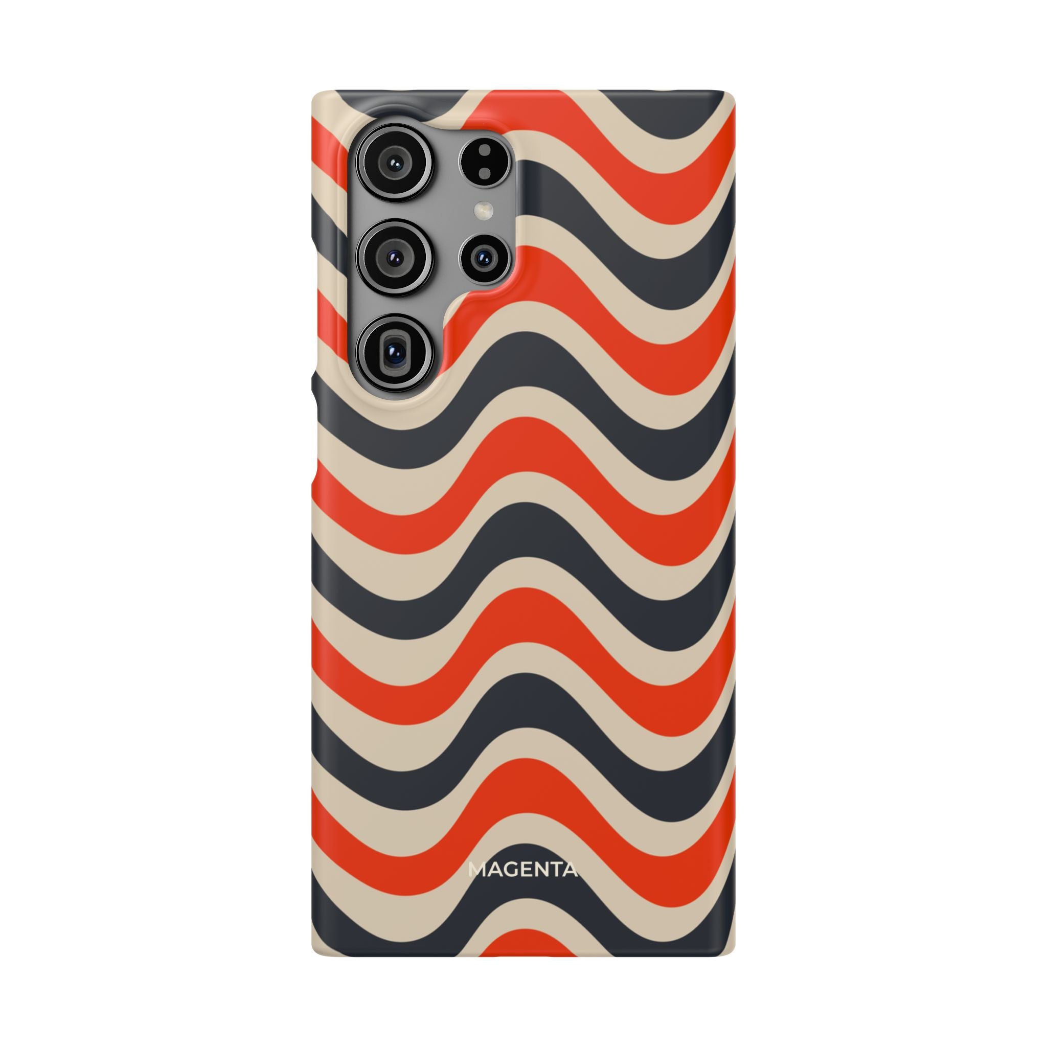Black & Red Waves Snap Case
