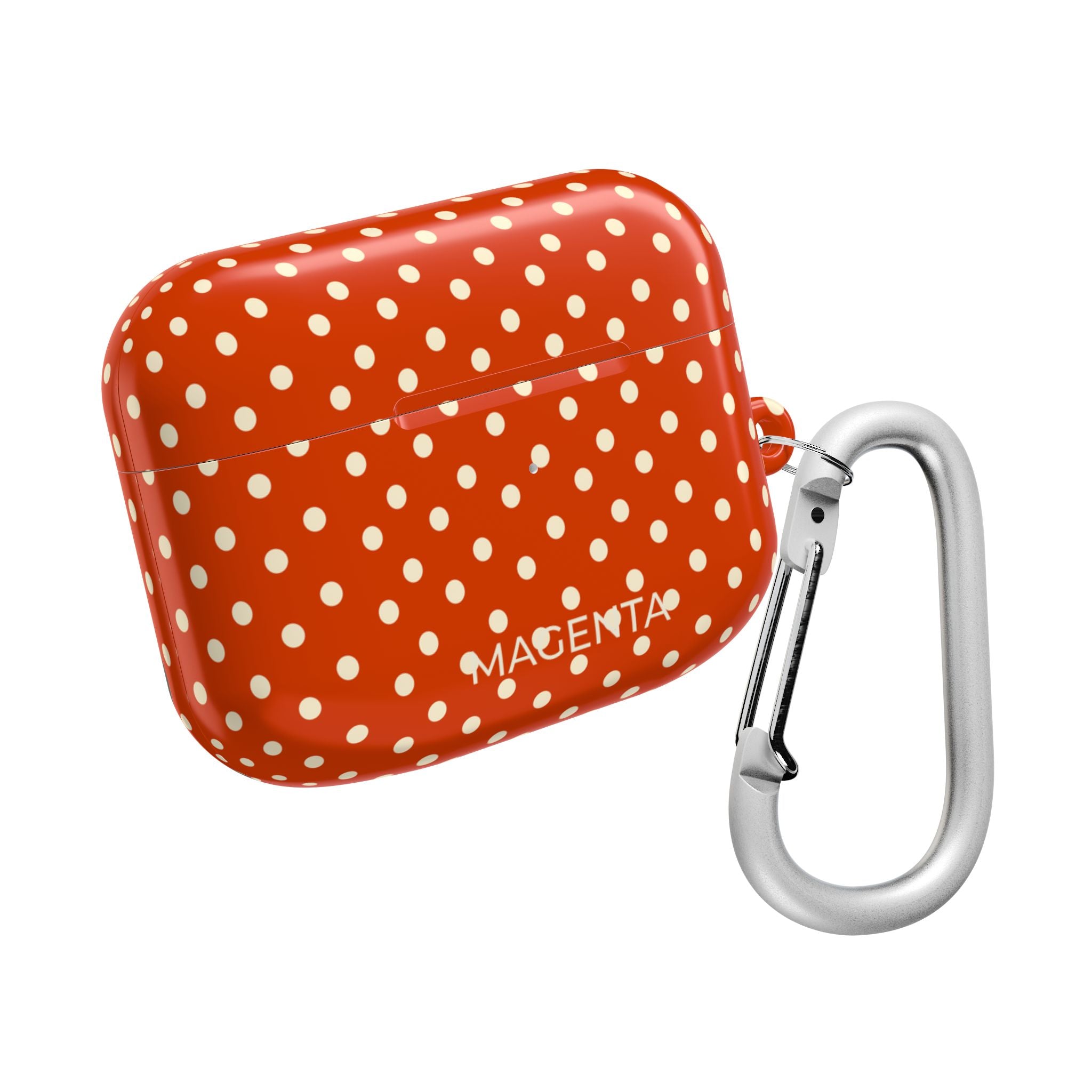 Cream On Dark Orange Red Polka Dots AirPods Pro Gen 1 Case