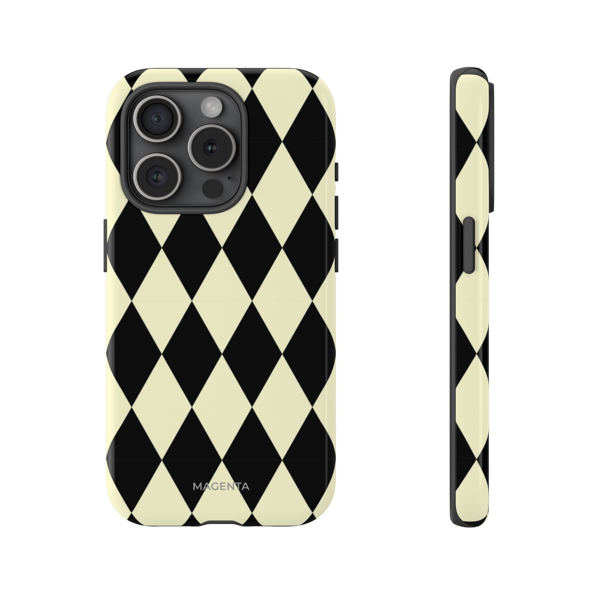 Black & Cream Geometric Tough Case