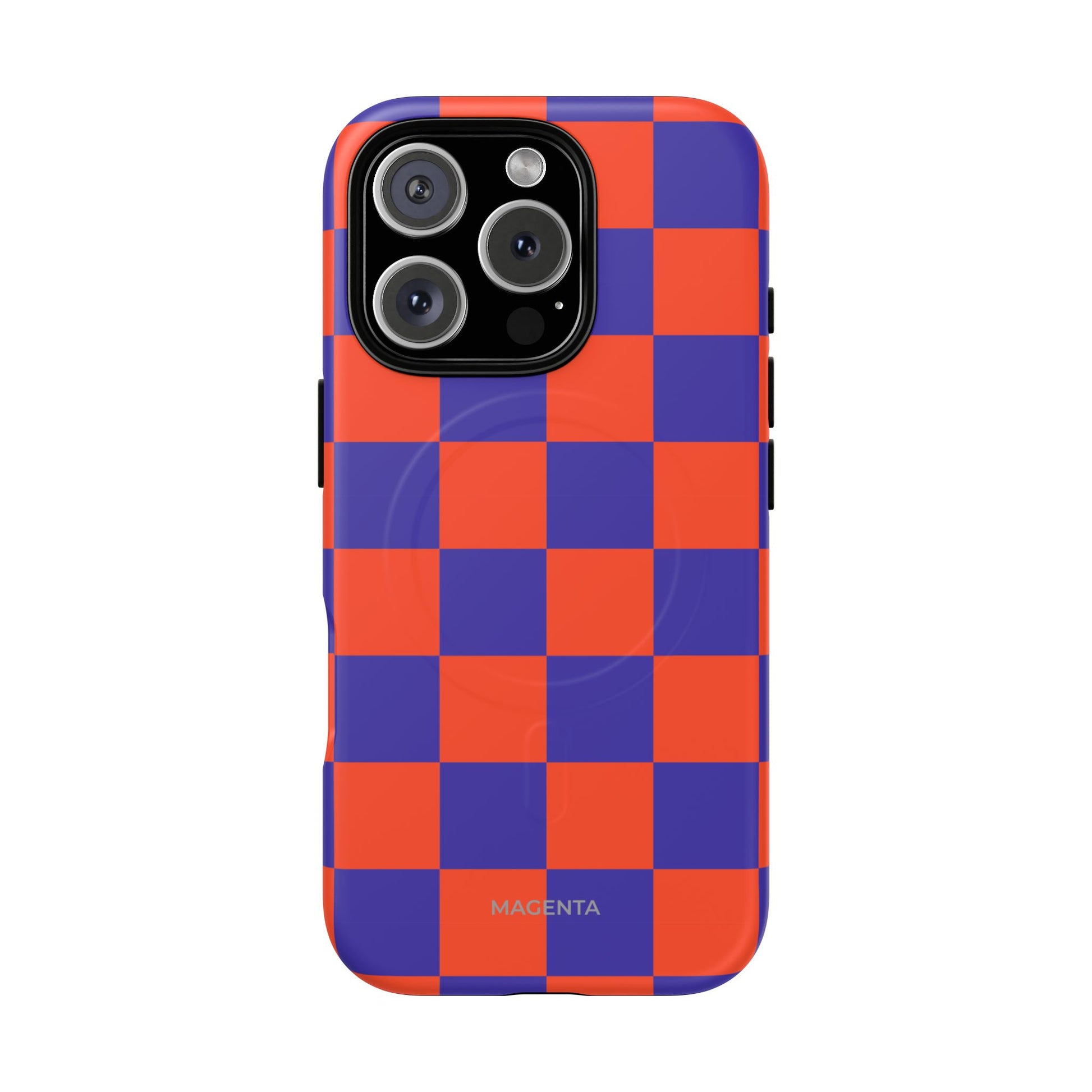 Blue & Orange Checkmate Tough Mag Case