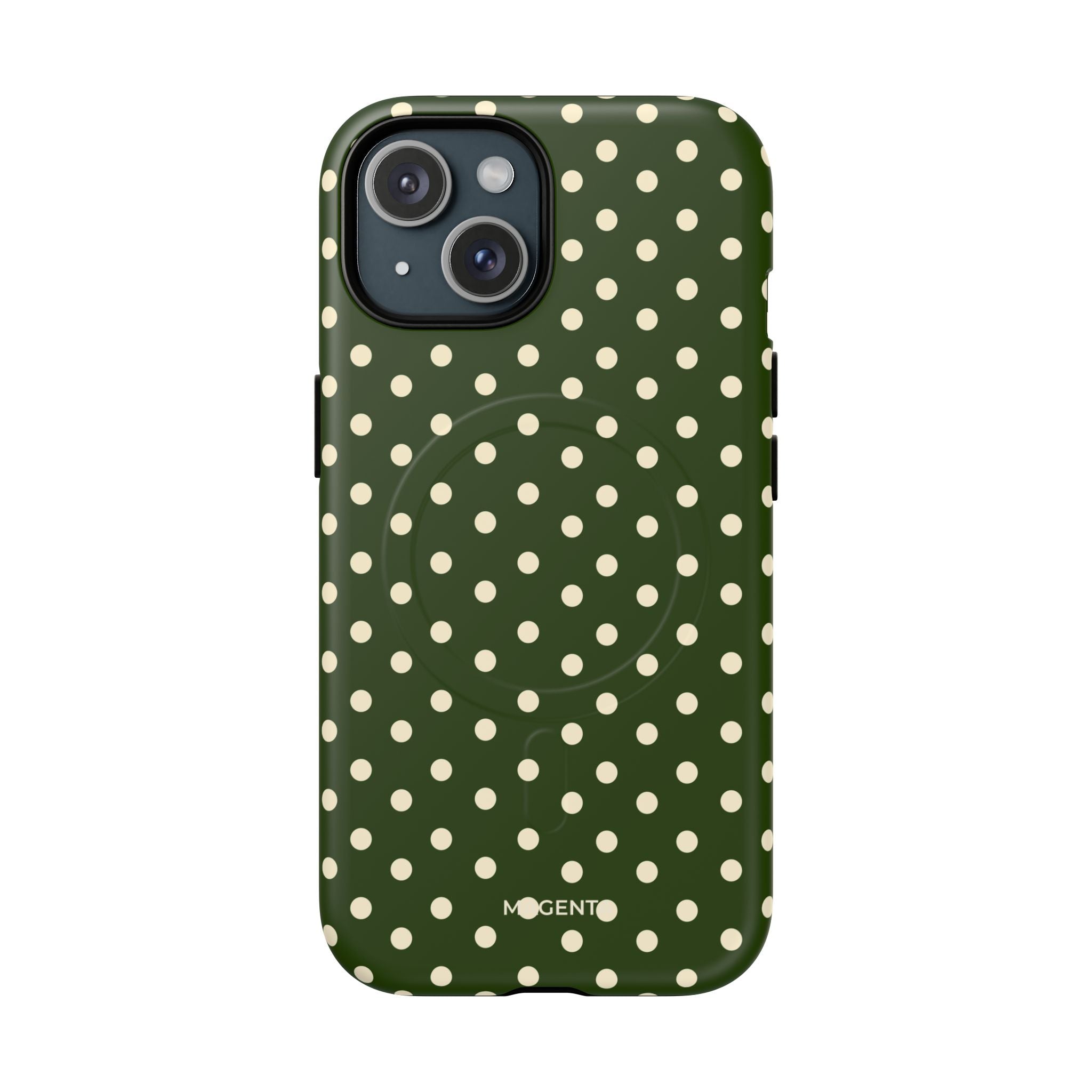 Cream On Dark Olive Tough Magnetic Case