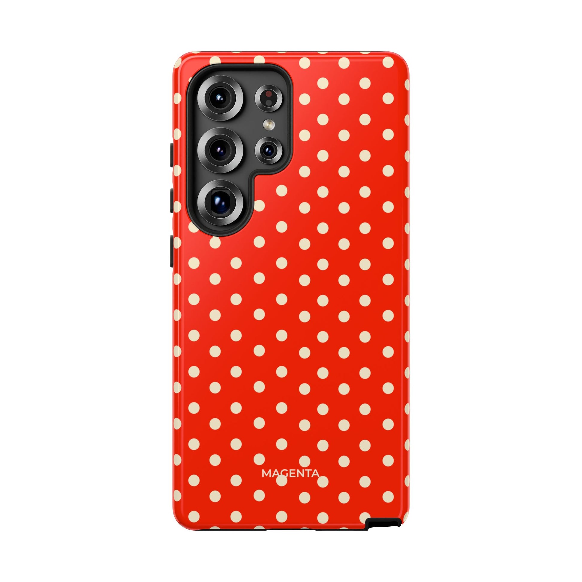 Cream On Scarlet Polka Dot Tough Case